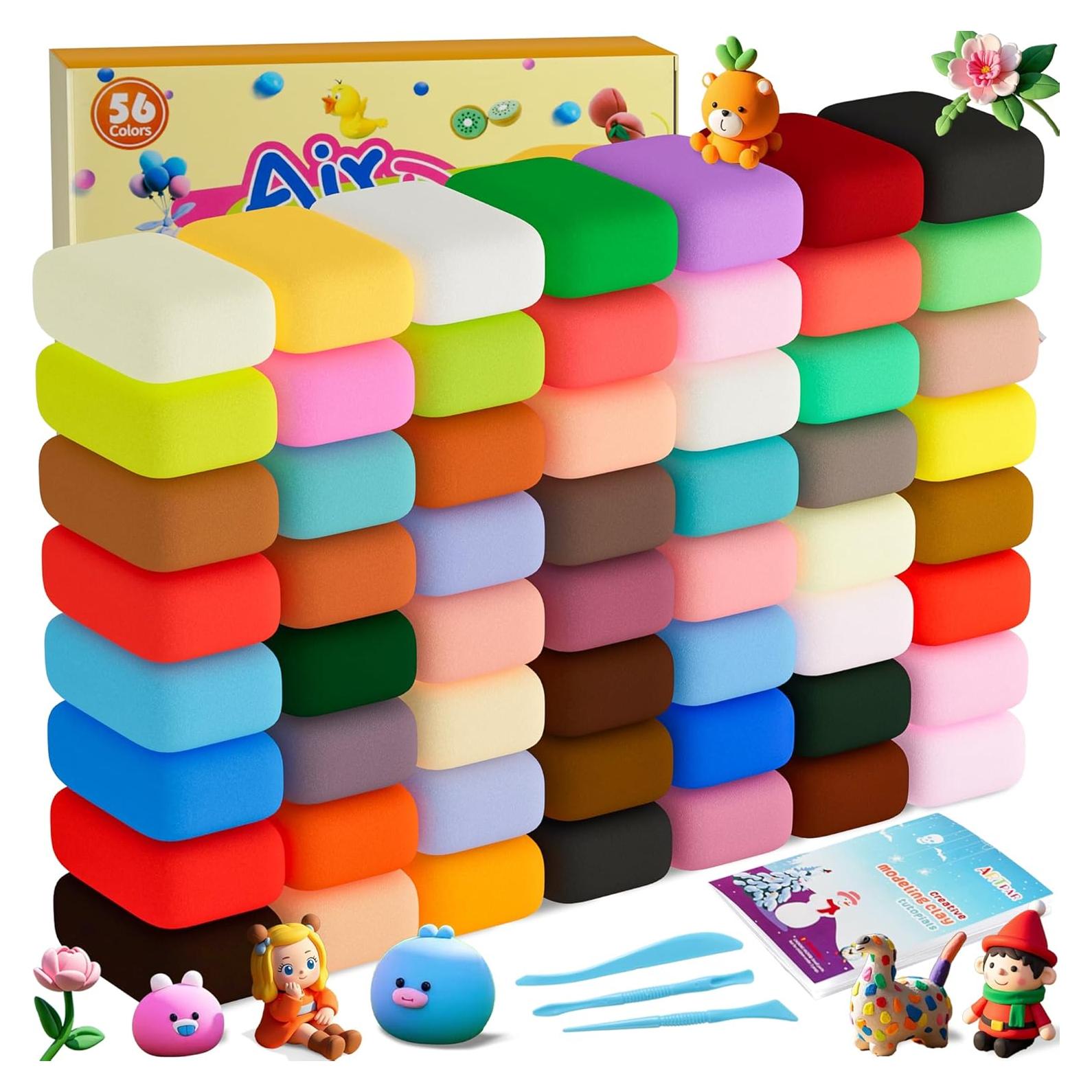 Arcilla Secada al Aire Artpar A56 56 Colores Kit para Niños