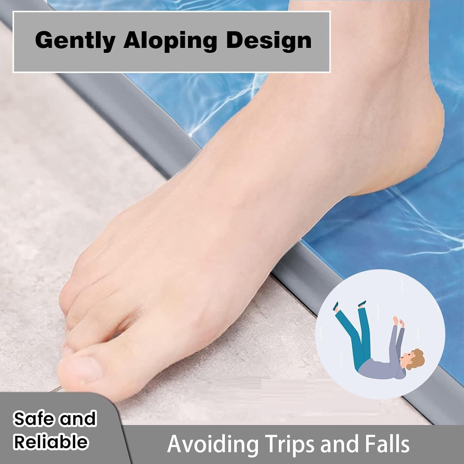 Dique de Ducha Colapsable KXNHFS 1M, Barrera de Agua 30mm