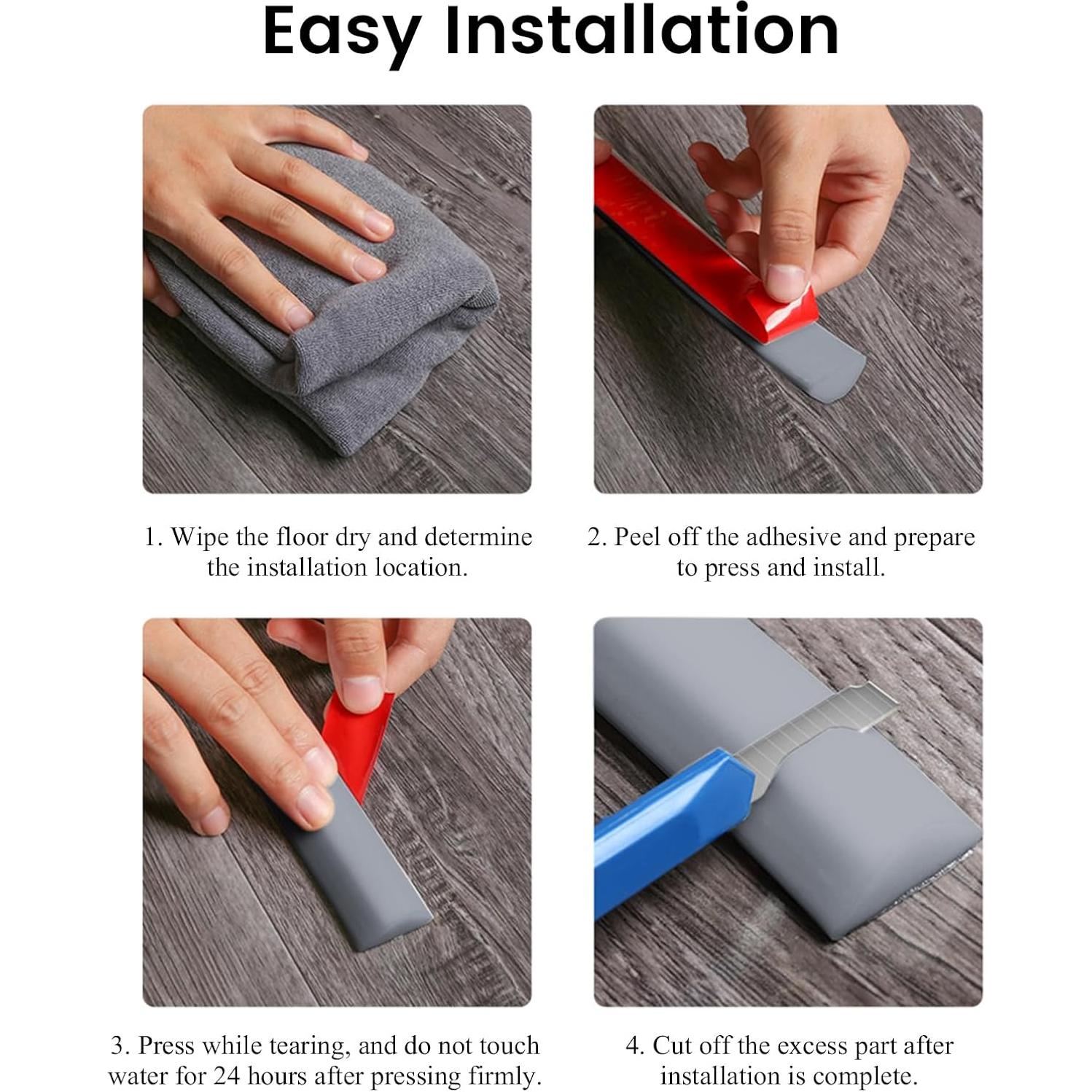 Dique de Ducha Colapsable KXNHFS 1M, Barrera de Agua 30mm