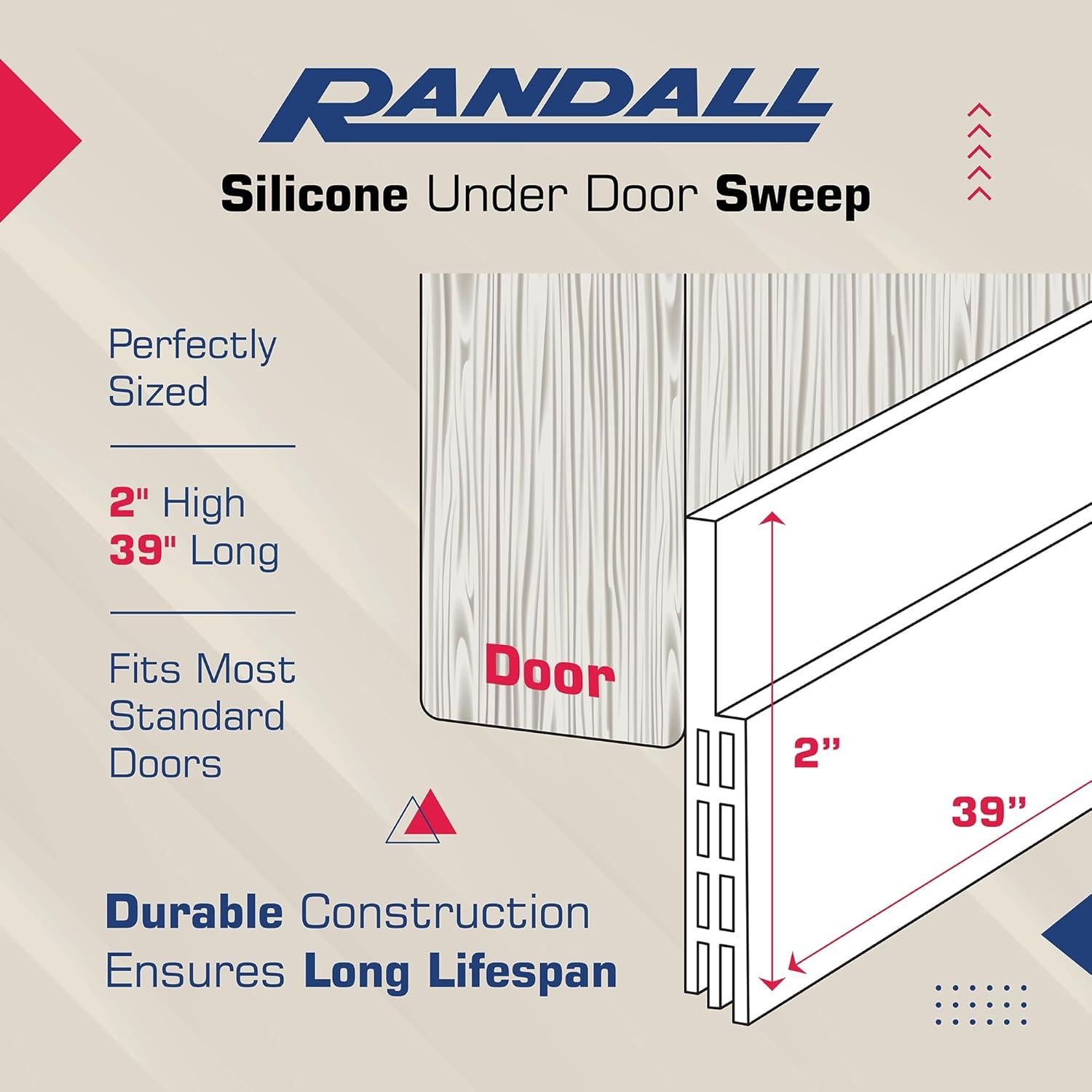 Barrera de Silicona Autoadhesiva Randall 99cm x 5cm para Puertas