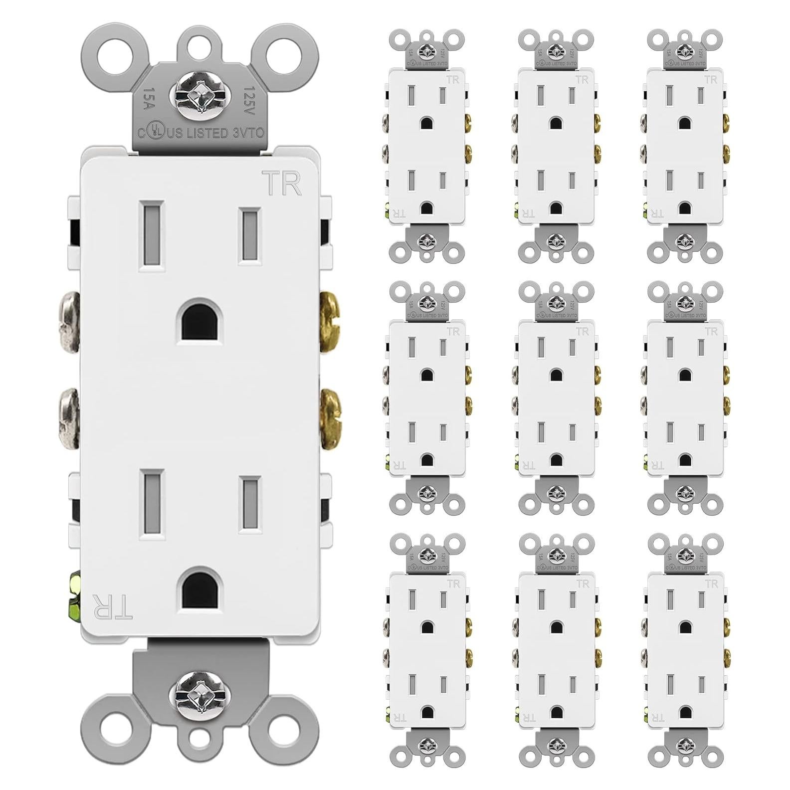 Receptáculo de Pared Decorador BESTTEN 15A Blanco - Paquete de 10