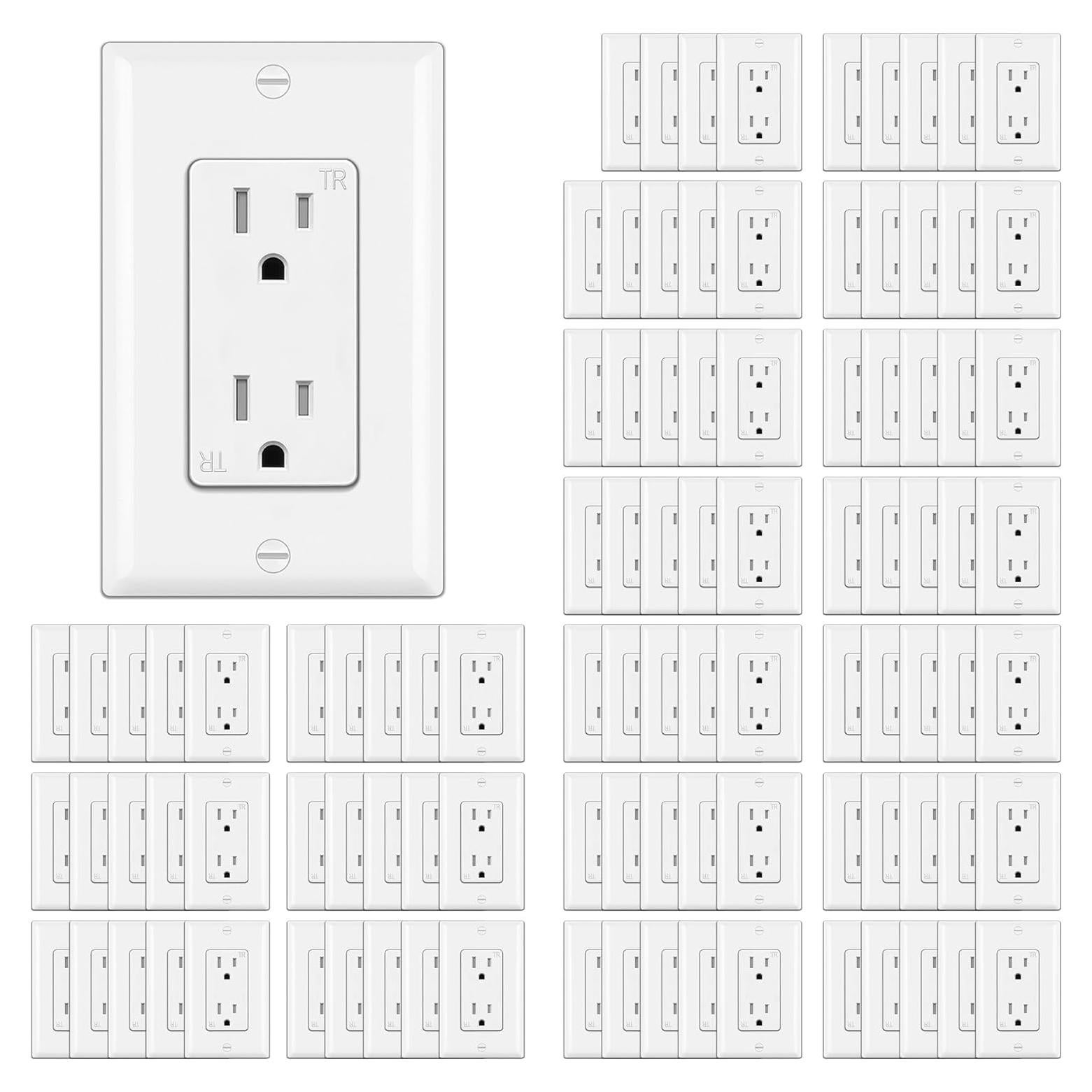 Tomas Decorativas BESTTEN 15A 100 Unidades a Prueba de Manipulación