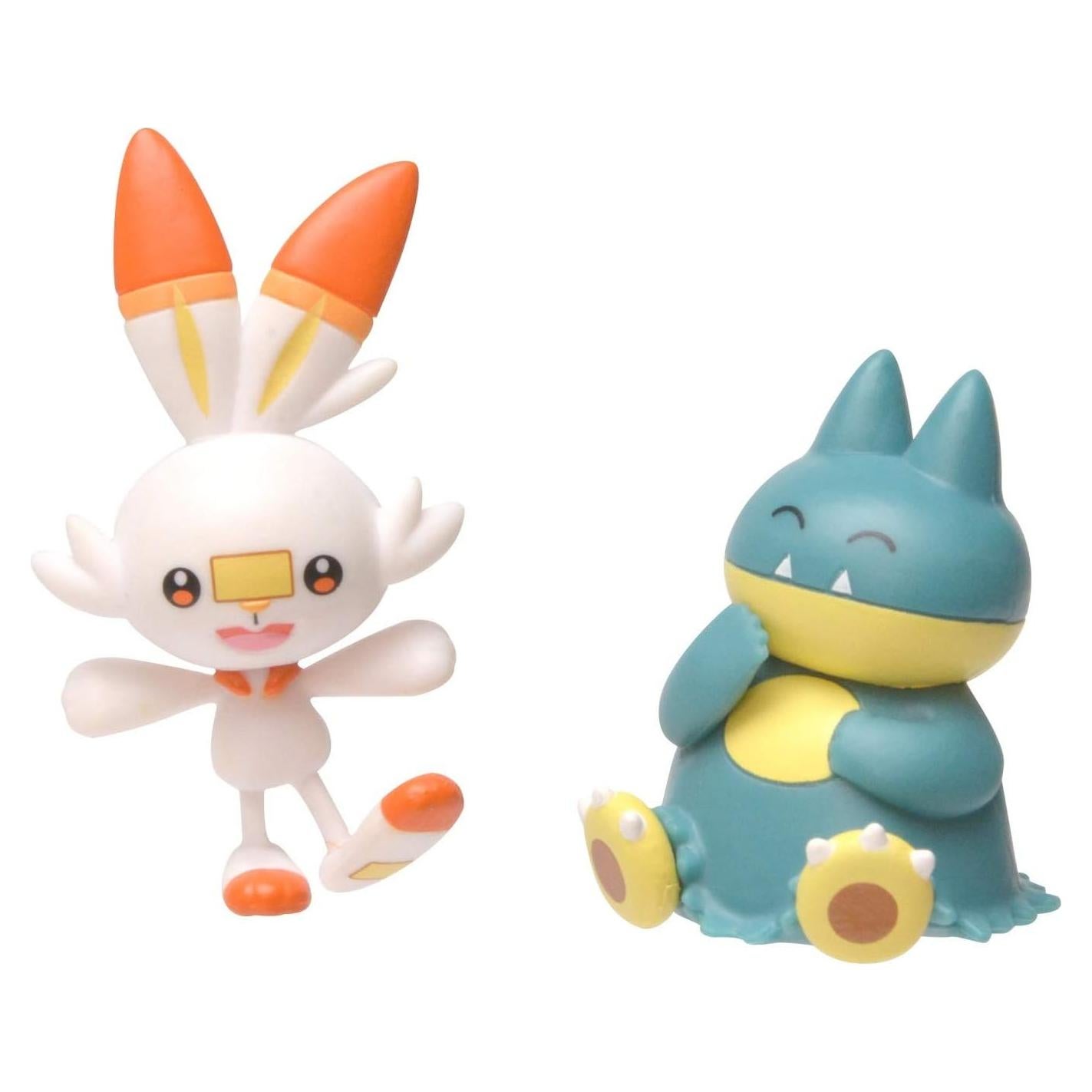 Figuras de Acción Pokémon Munchlax y Scorbunny 5 cm