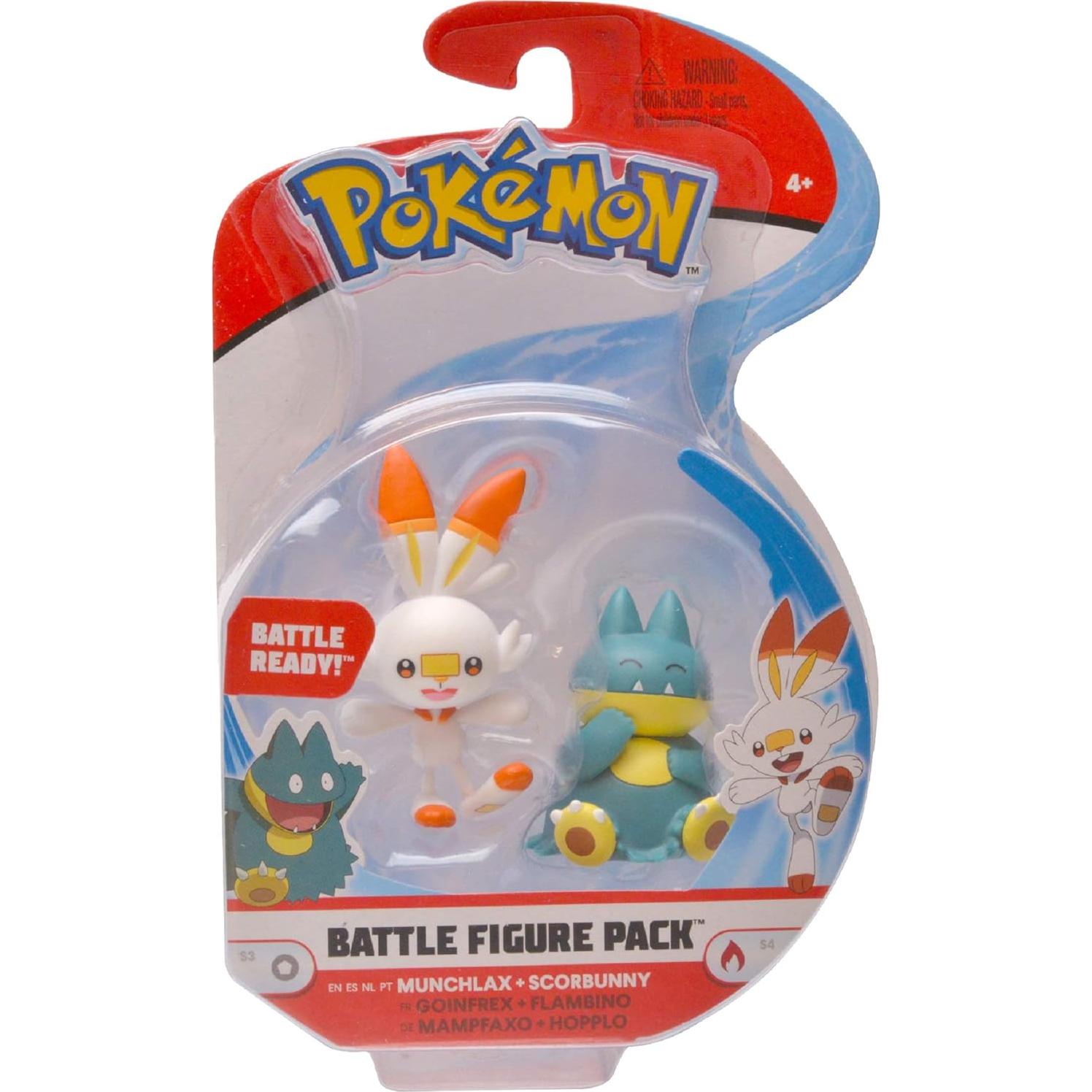 Figuras de Acción Pokémon Munchlax y Scorbunny 5 cm