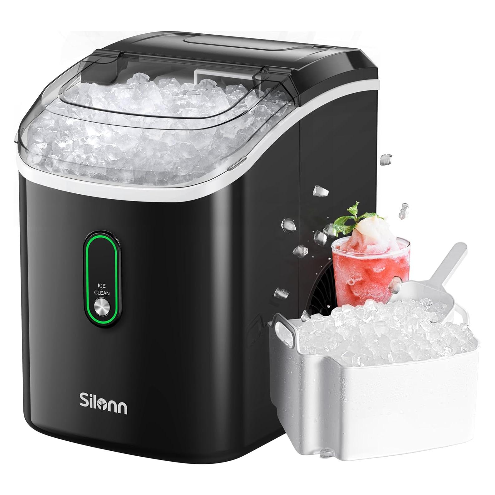 Máquina de Hielo Nugget Silonn SLIM17B-PRO 14,97 kg Negra
