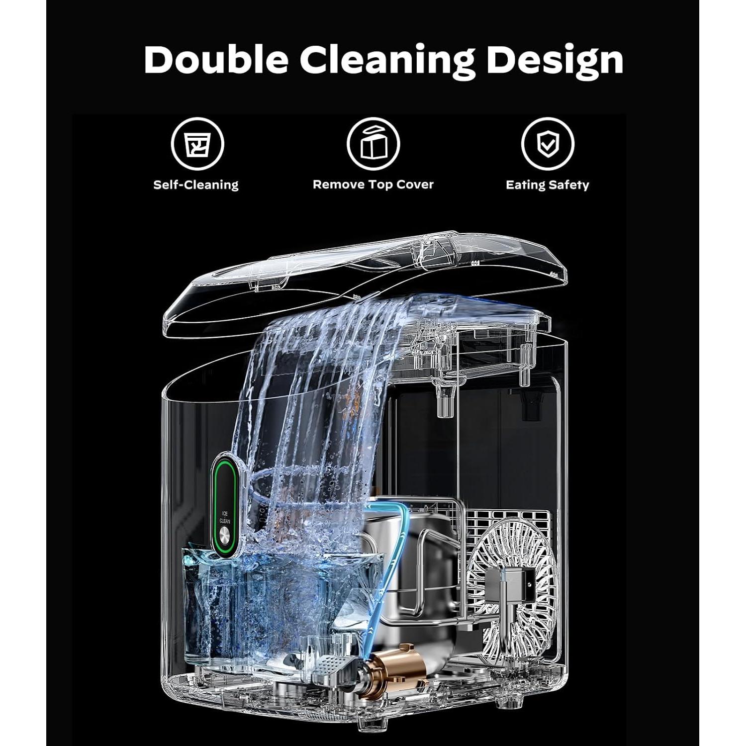 Máquina de Hielo Nugget Silonn SLIM17B-PRO 14,97 kg Negra