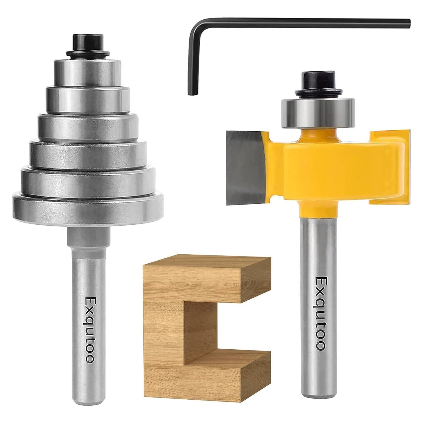 Juego de fresas de rebaje Z.hen 1/4" con 6 rodamientos