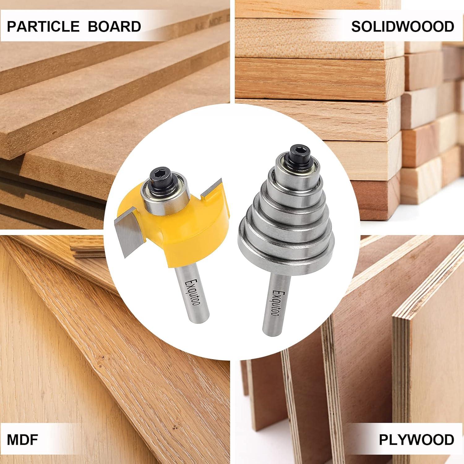 Juego de fresas de rebaje Z.hen 1/4" con 6 rodamientos