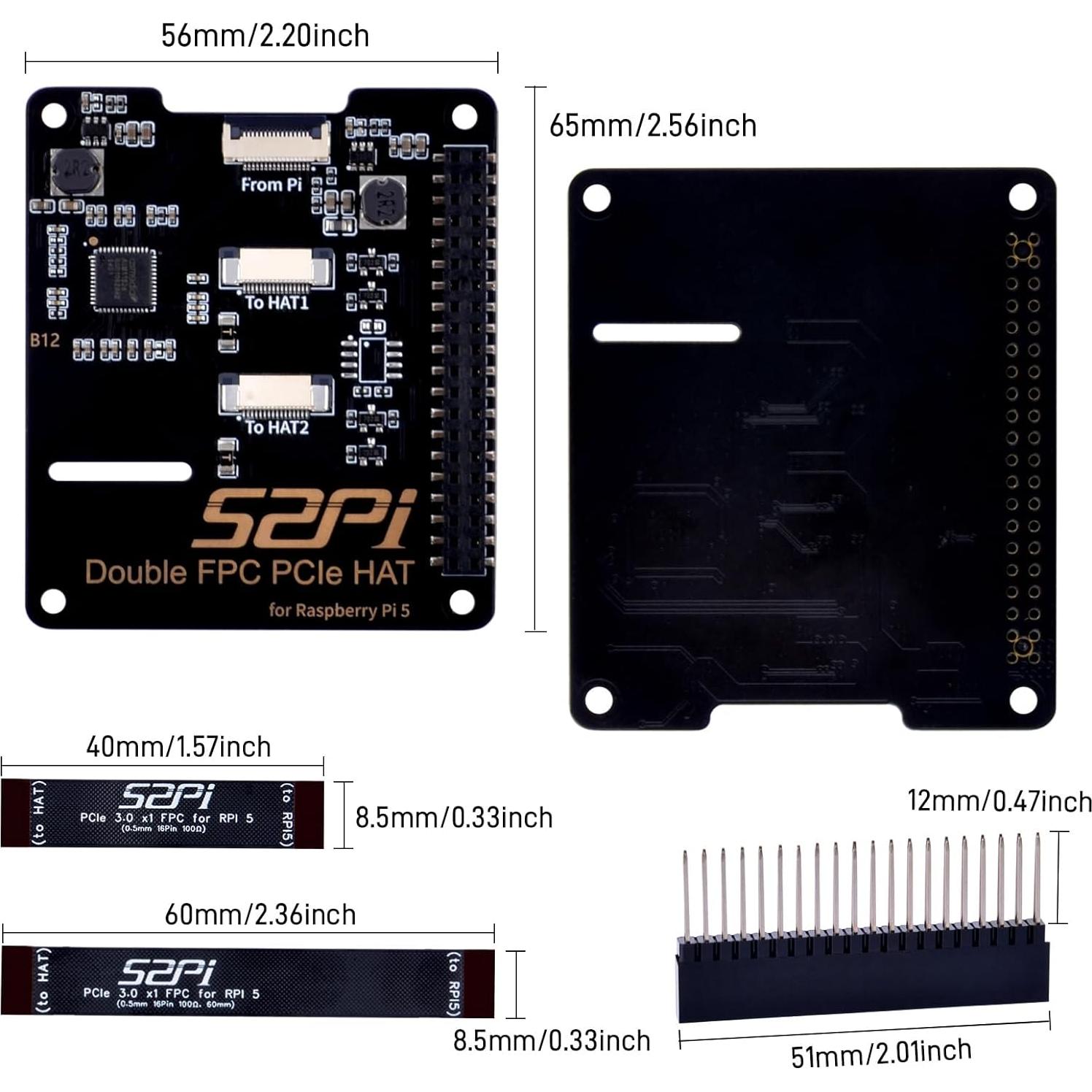 HAT GeeekPi B12 para Raspberry Pi 5 - Expansión Dual PCIe