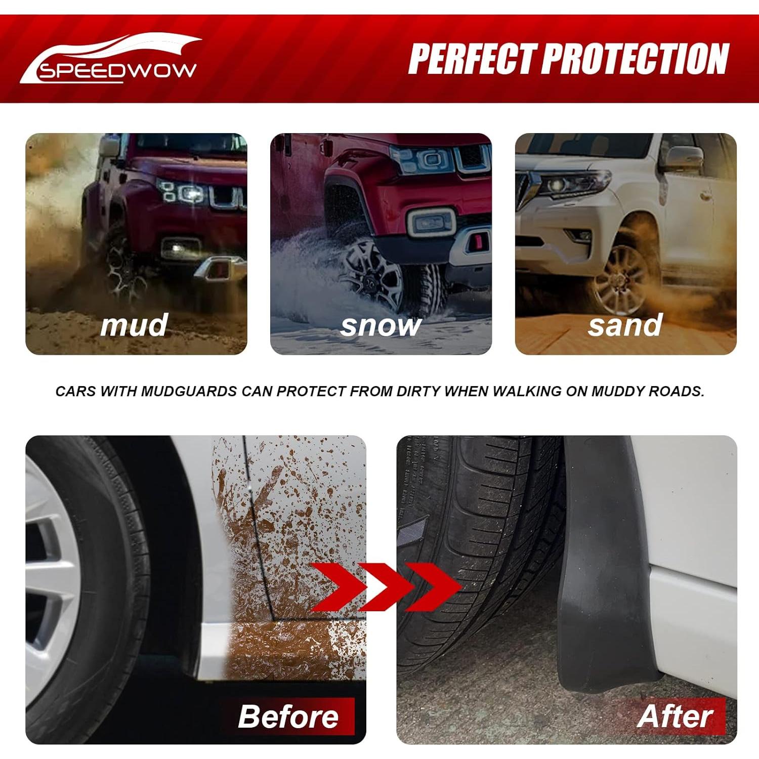 Guardabarros SPEEDWOW para Toyota RAV4 2006-2012 - 4 Piezas