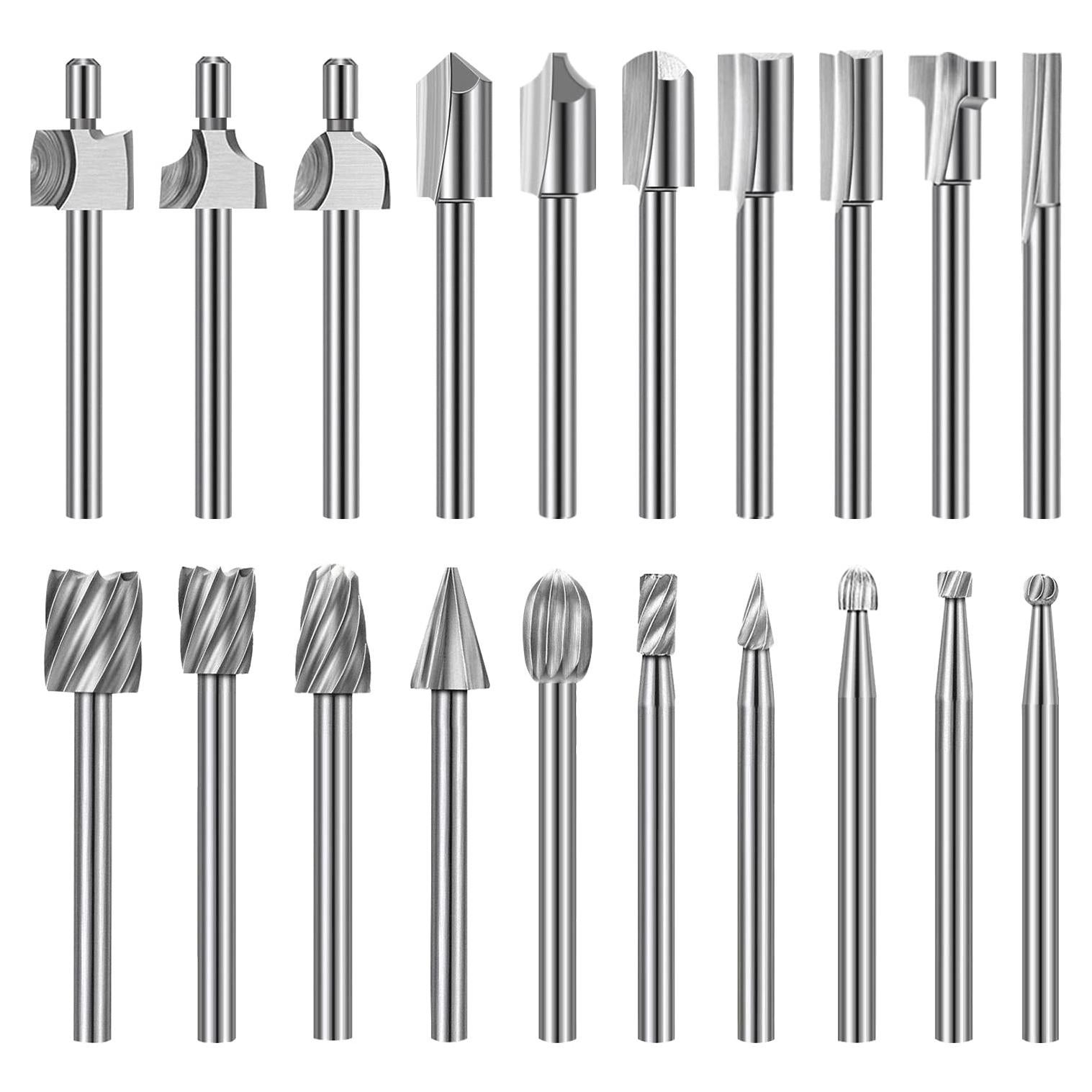Juego de 20 Bits de Tallado HSS para Herramientas Rotativas