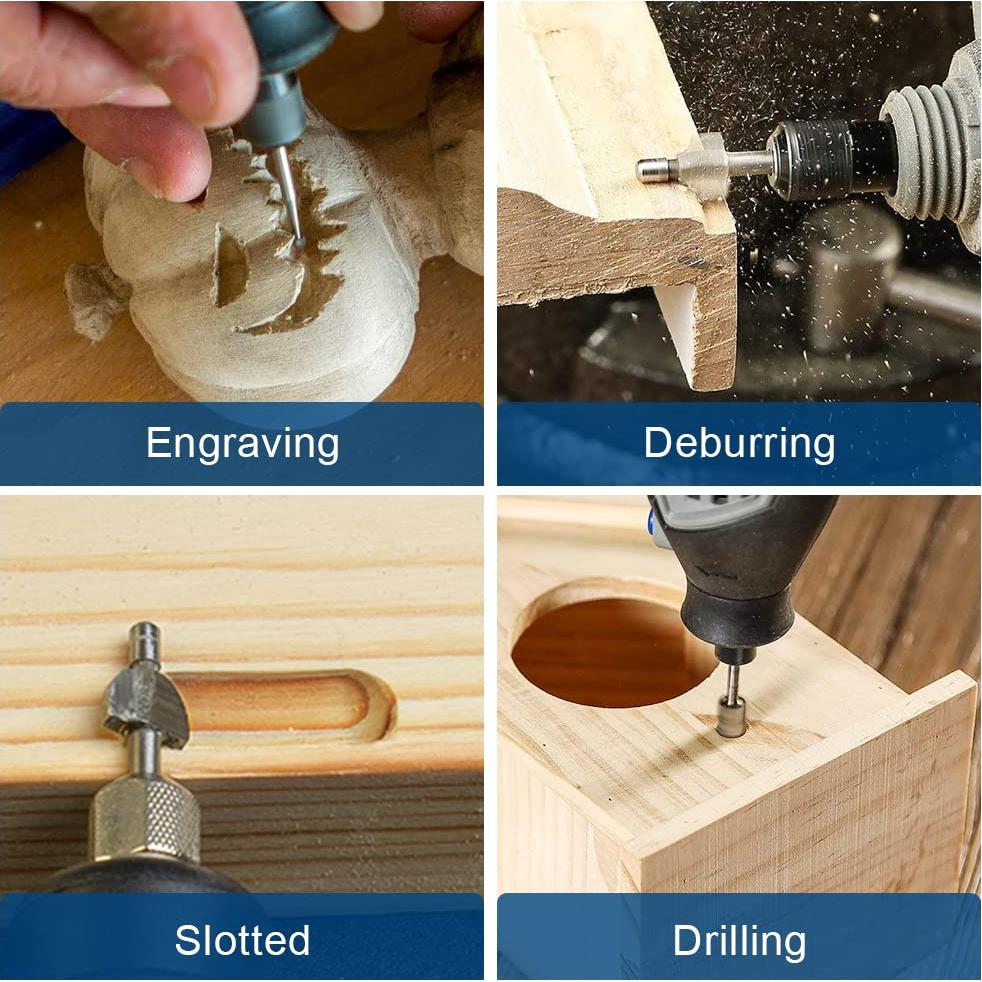 Juego de 20 Bits de Tallado HSS para Herramientas Rotativas