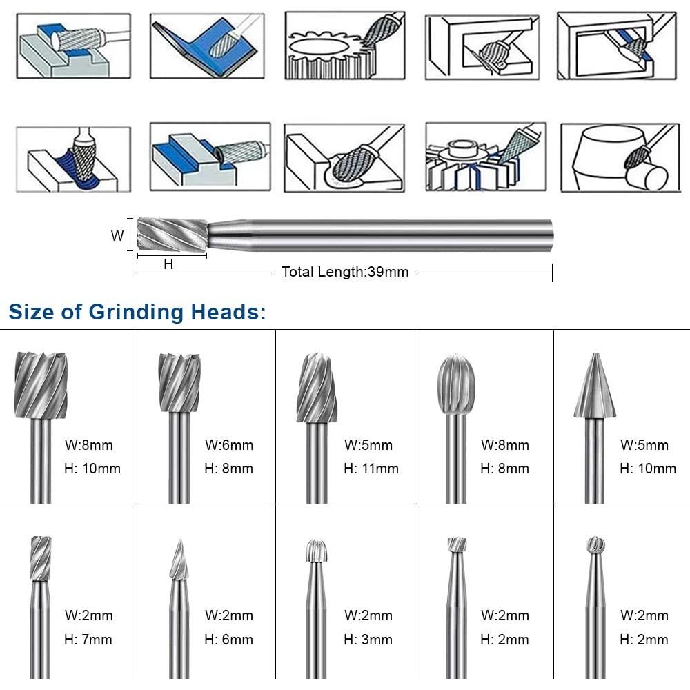Juego de 20 Bits de Tallado HSS para Herramientas Rotativas