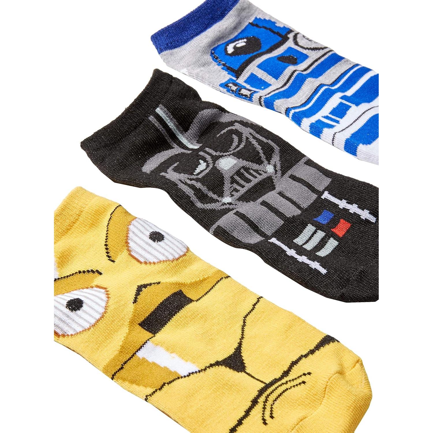 STAR WARS Chewbacca Darth Vader R2-D2 Faces 5 Pack Ankle Socks