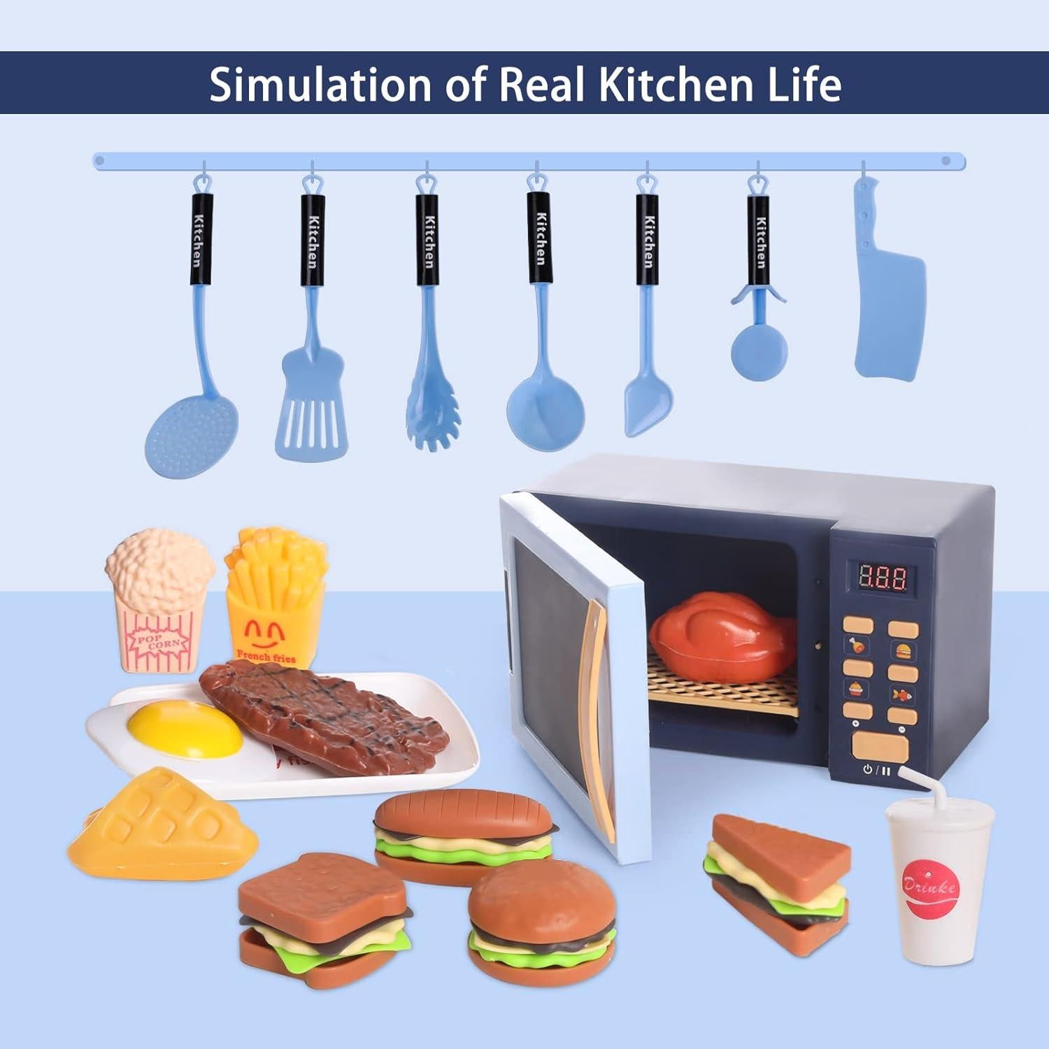 Microondas de Juguete Azul Hopeful con Luz y Sonido