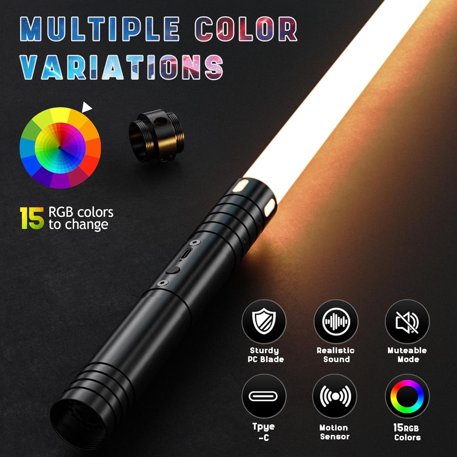 Sable de Luz 15 Colores con Efectos de Sonido y Carga USB