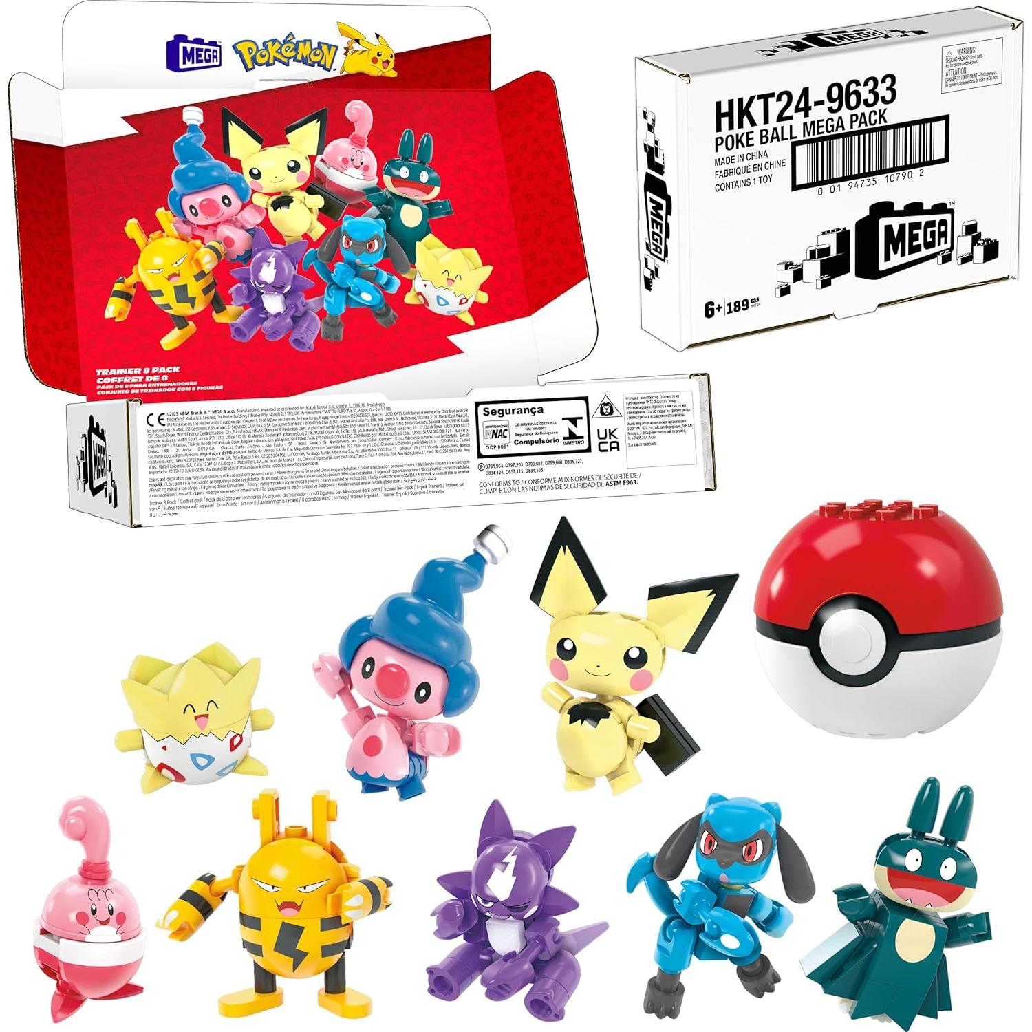 Set de Juguetes de Construcción MEGA Pokémon 8 Pack 189 Piezas
