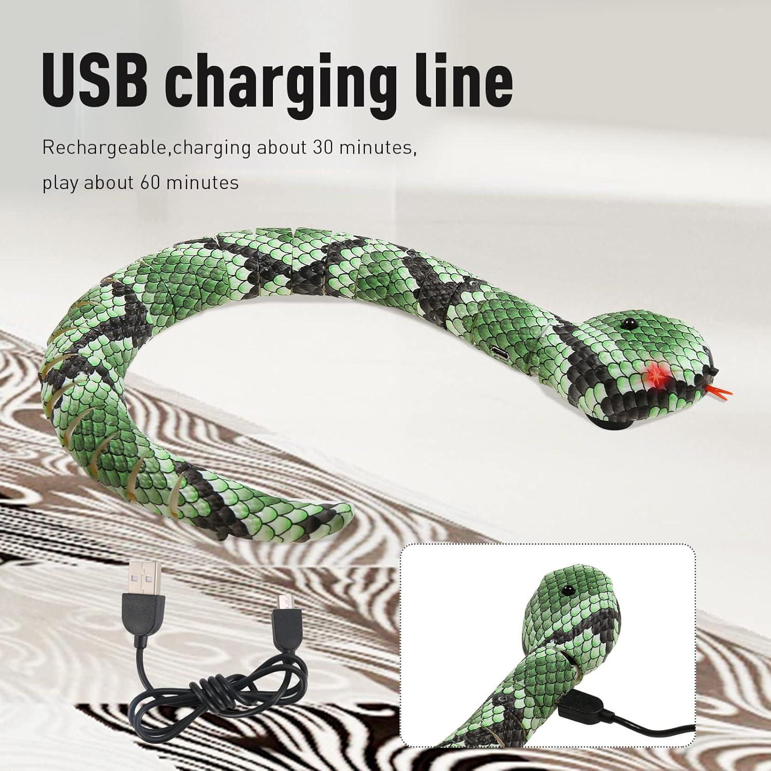 Juguete de Serpiente Eléctrica Interactiva Verde 39 cm