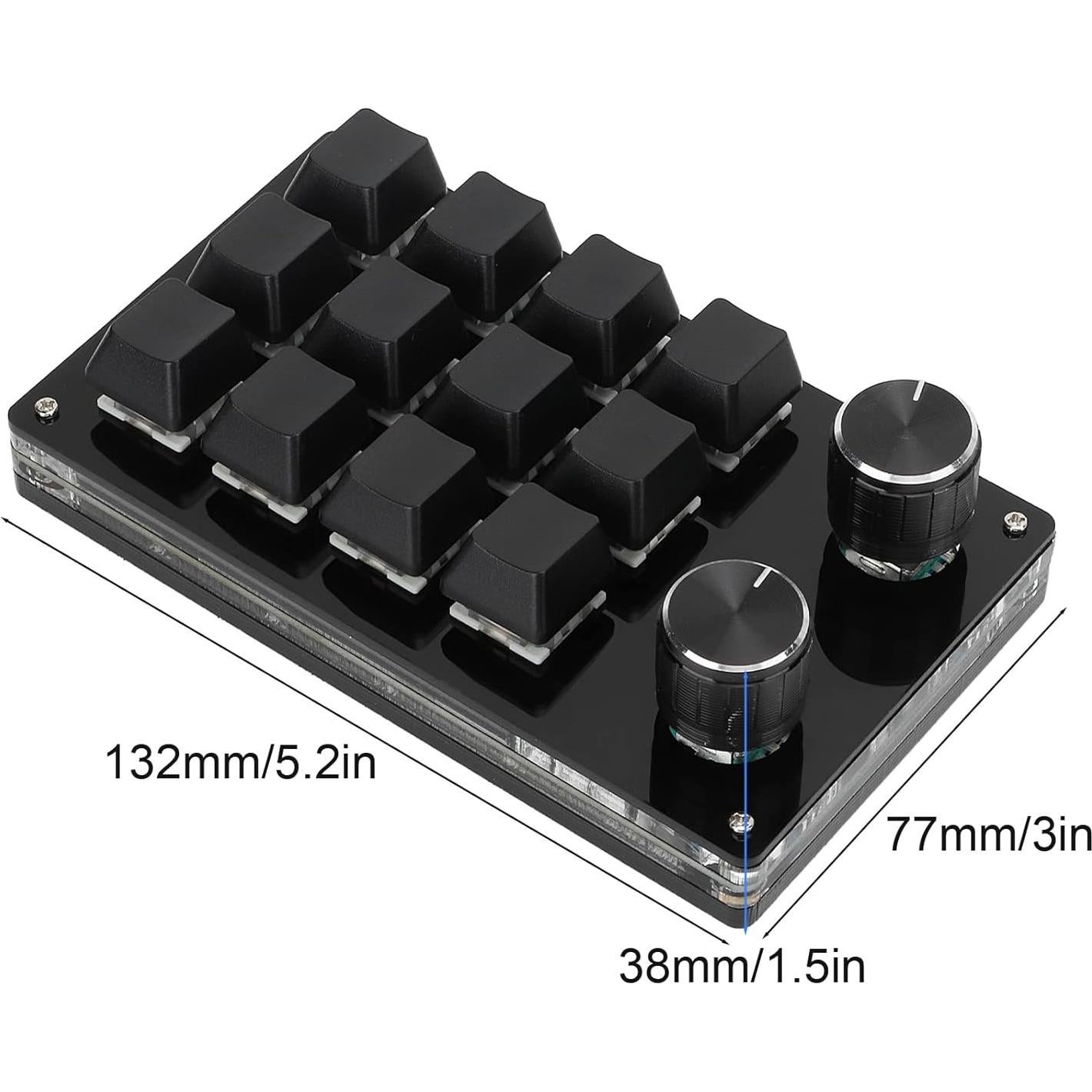 Teclado Mecánico Macro Ejoyous 12 Teclas Programables Negro