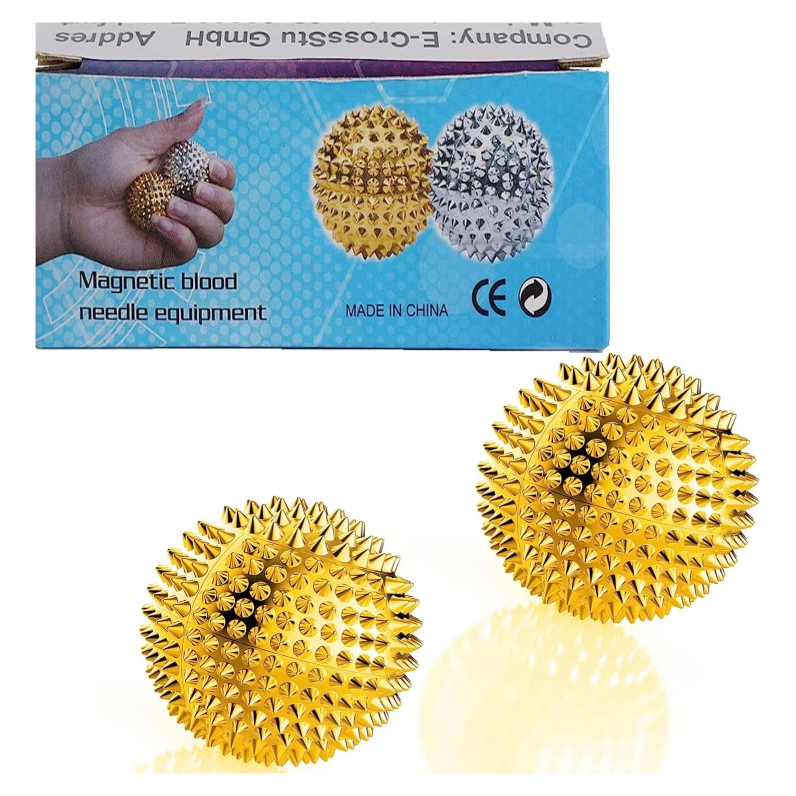 Bolas de Masaje Espinosas GRUNIL 32 mm Doradas - Alivio Estrés