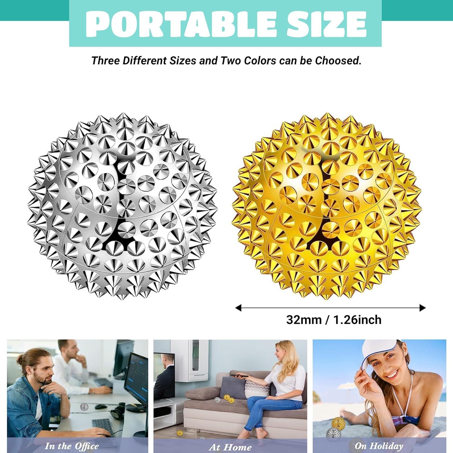 Bolas de Masaje Espinosas GRUNIL 32 mm Doradas - Alivio Estrés