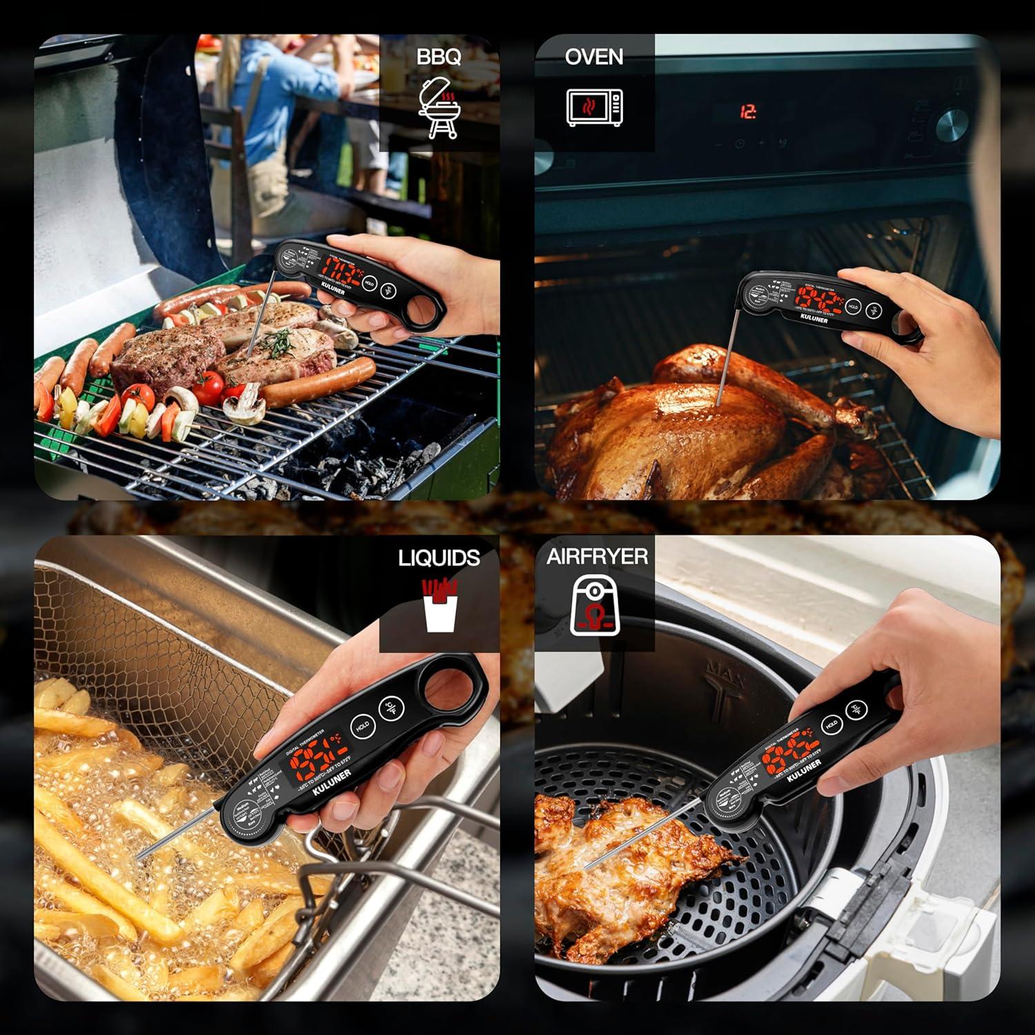 Termómetro de Carne KULUNER GT-98B Rápido y Preciso Negro