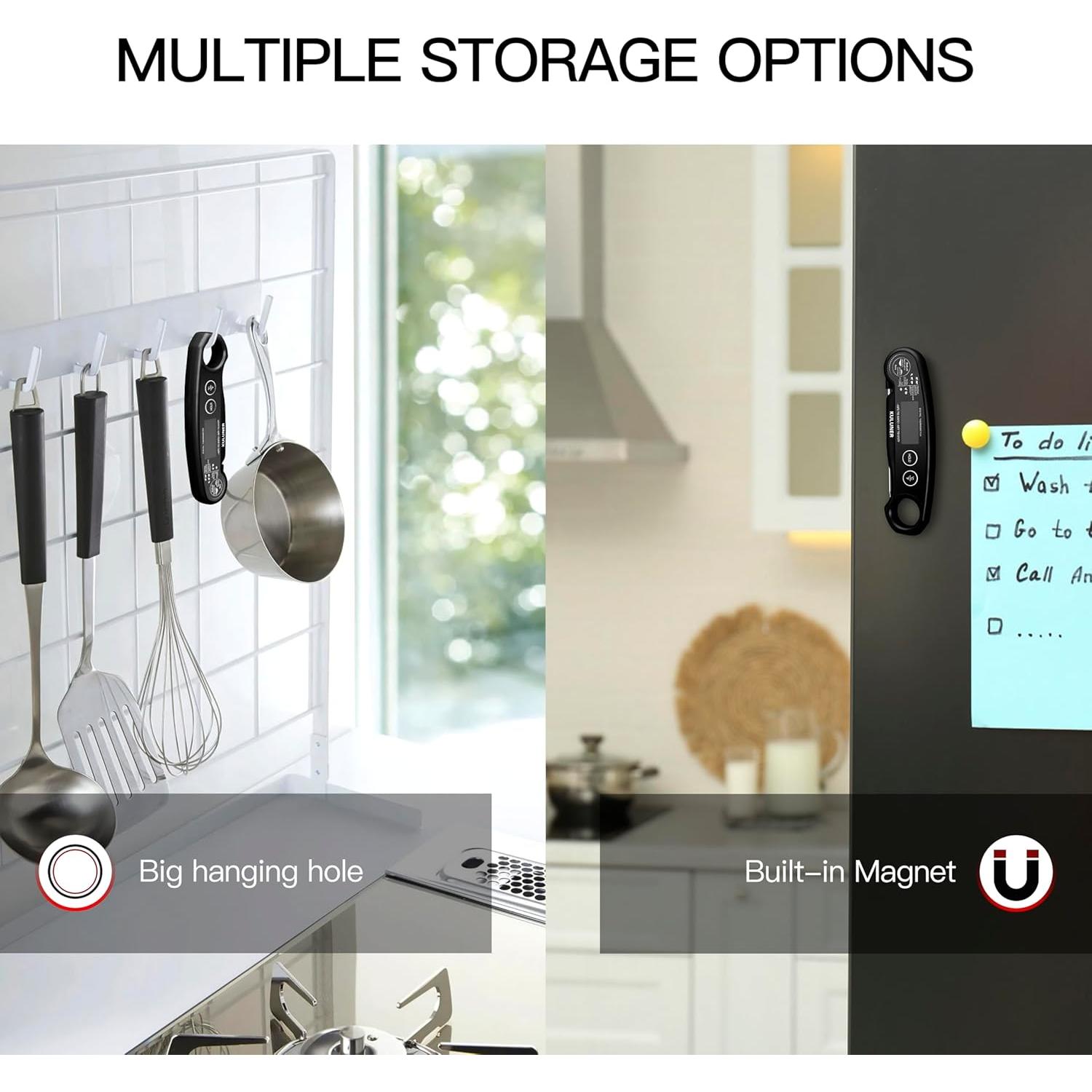 Termómetro de Carne KULUNER GT-98B Rápido y Preciso Negro