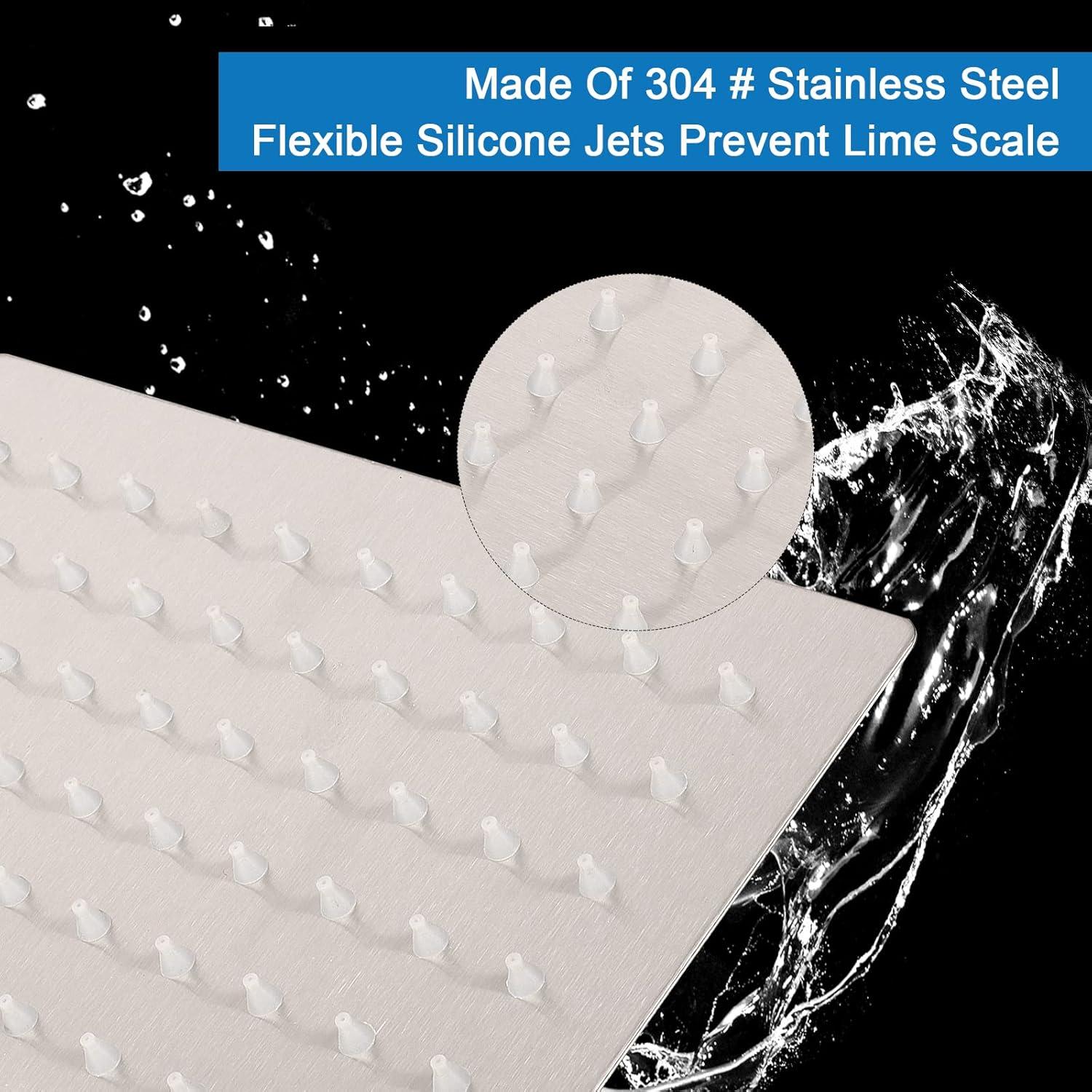 Cabezal de Ducha HarJue 25.4 cm con Brazo Cuadrado 40.64 cm