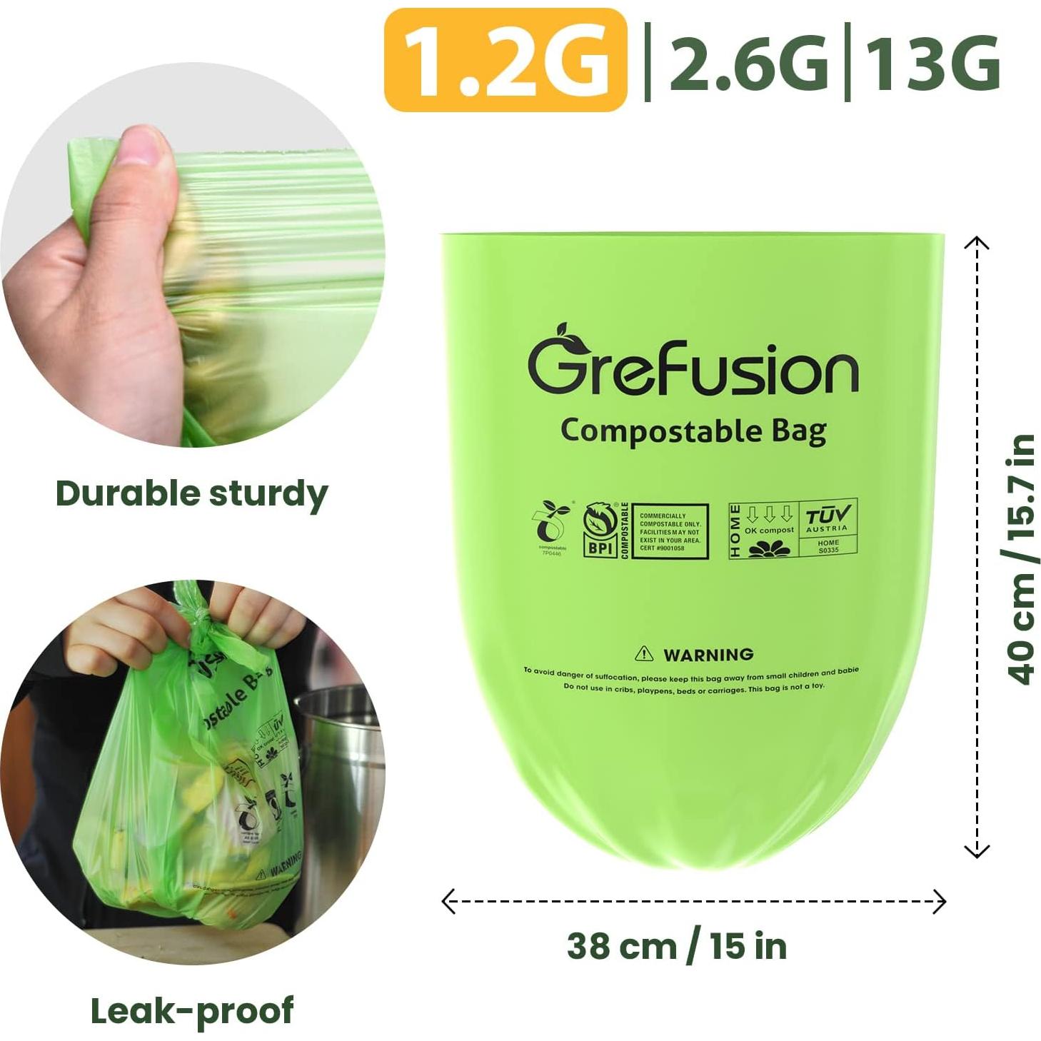 Bolsas Compostables GreFusion 1.2 Galones 125 Unidades
