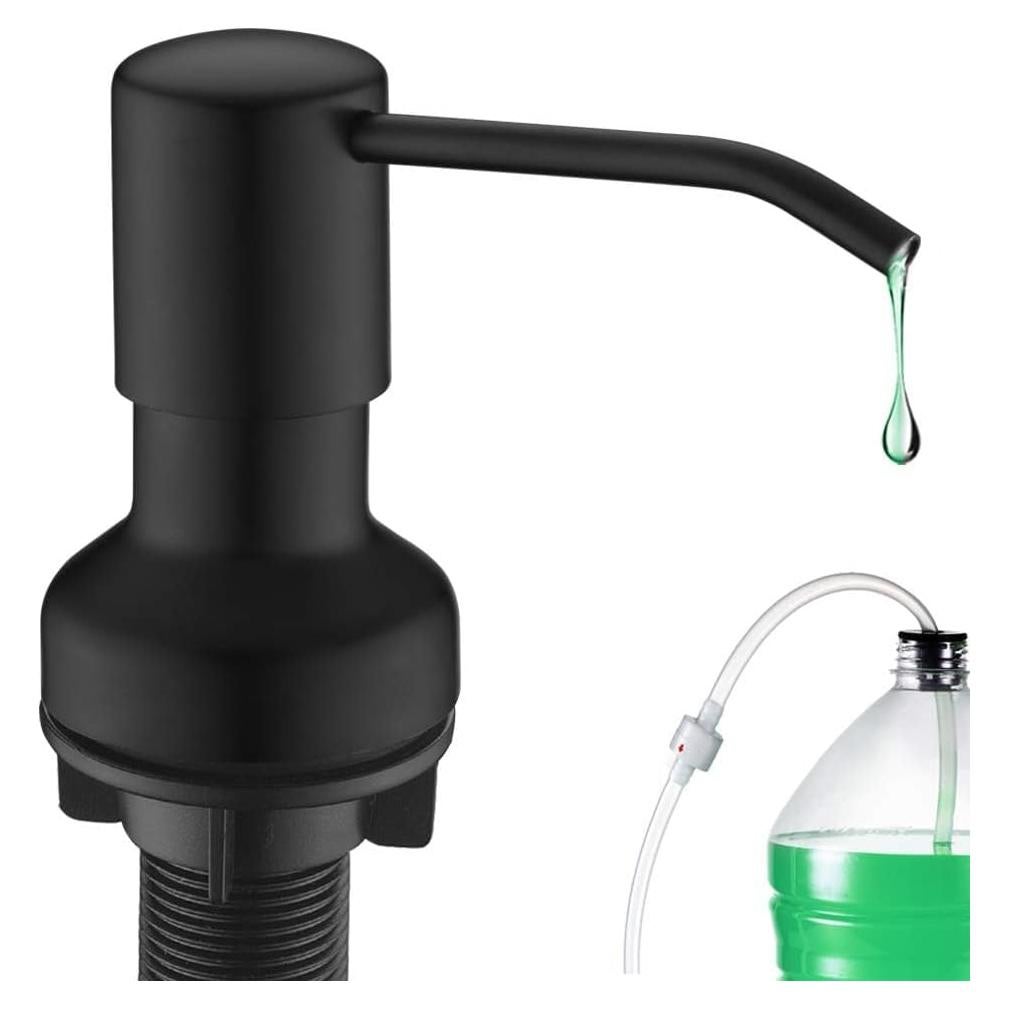 Dispensador de Jabón SonTiy Acero Inoxidable 500ml Negro Mate