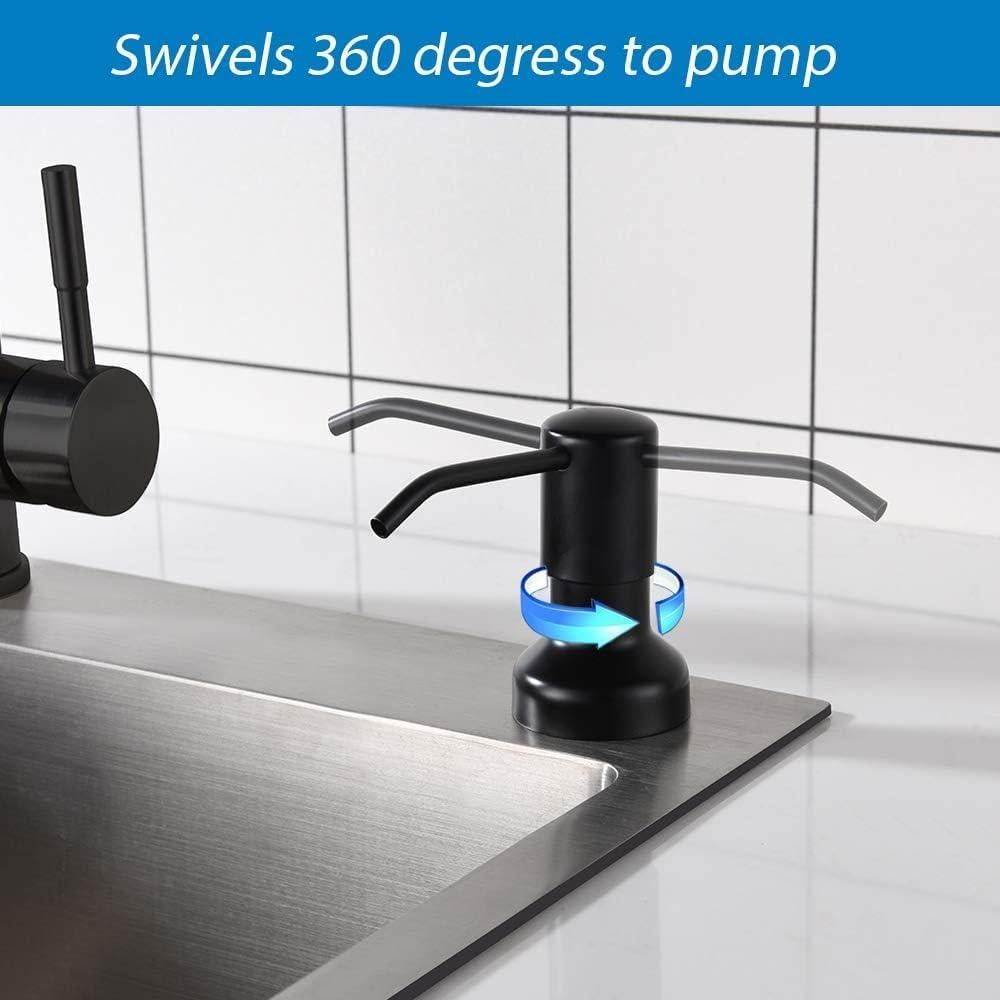 Dispensador de Jabón SonTiy Acero Inoxidable 500ml Negro Mate