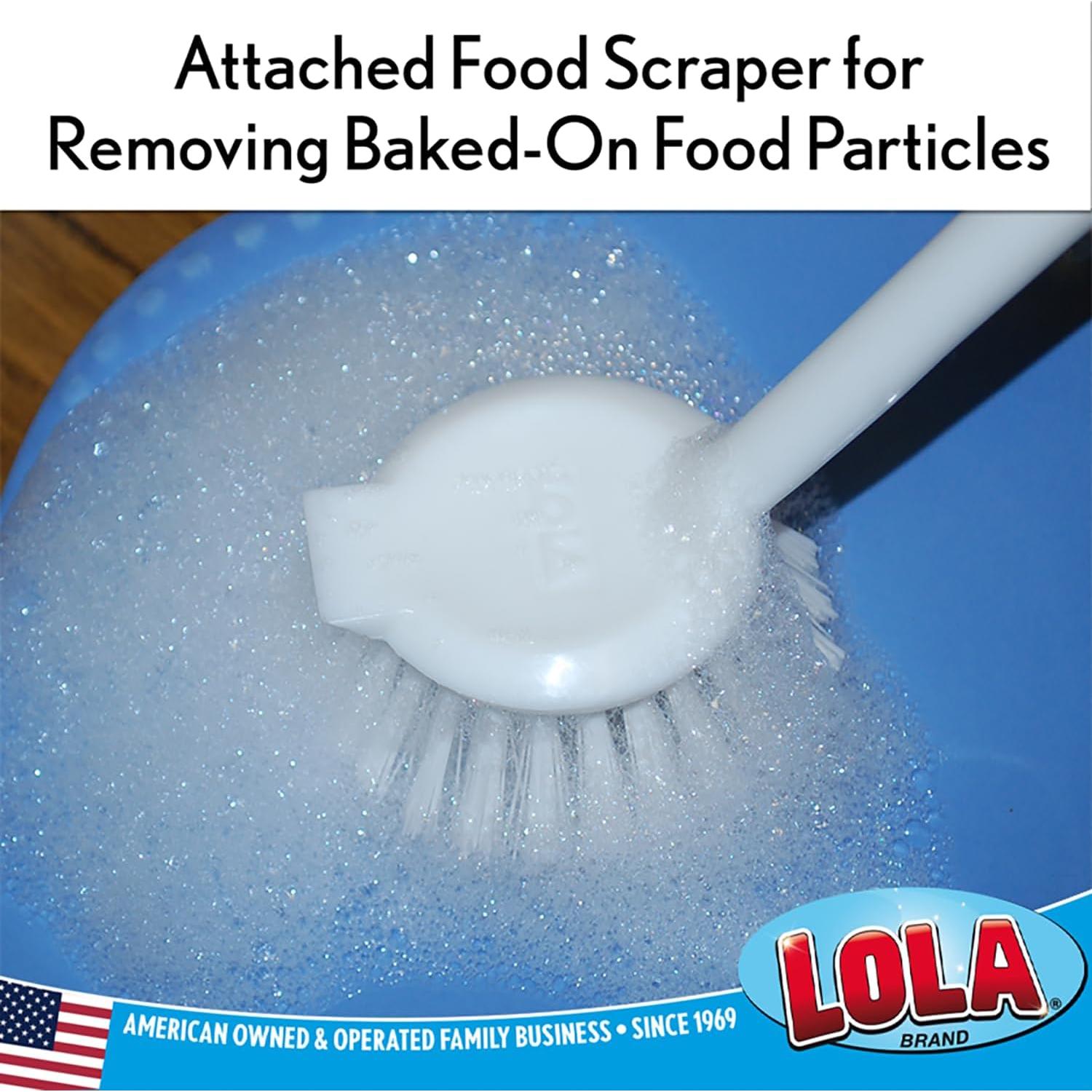 Cepillo de Platos Lola con Raspador Antideslizante 1 Paquete