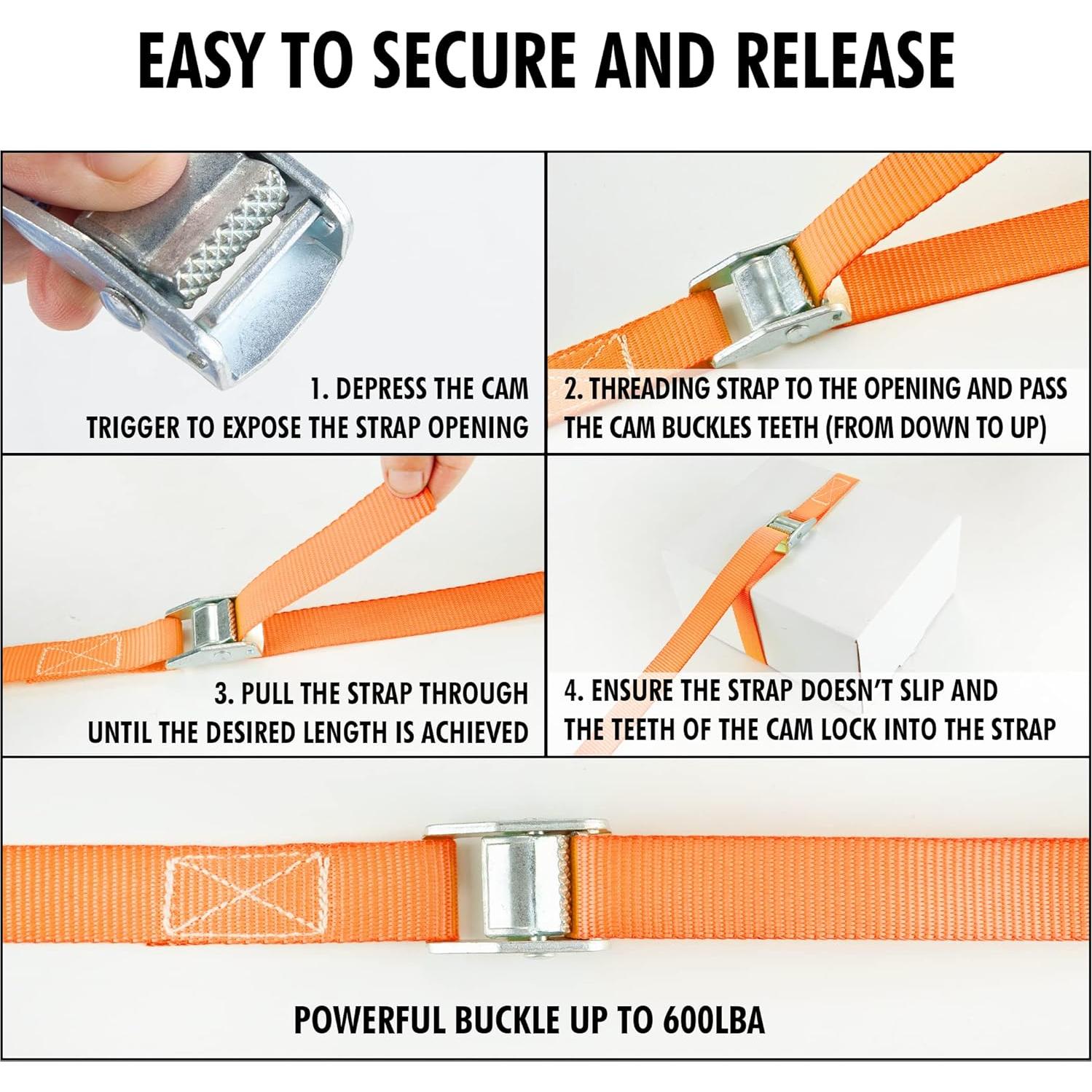 Correas de Amarre Cartman 2pk 3.05m Naranja 272kg