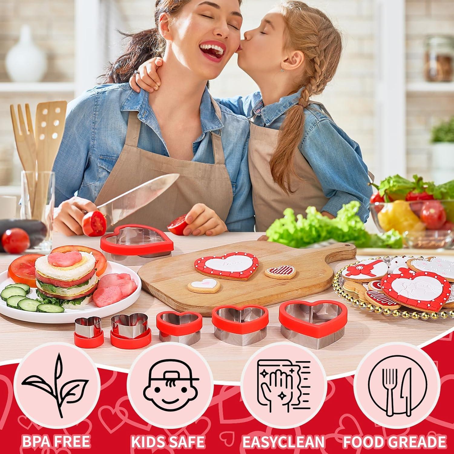 Juego de Cortadores de Galletas Corazón Sykuduerly 8 Pzs