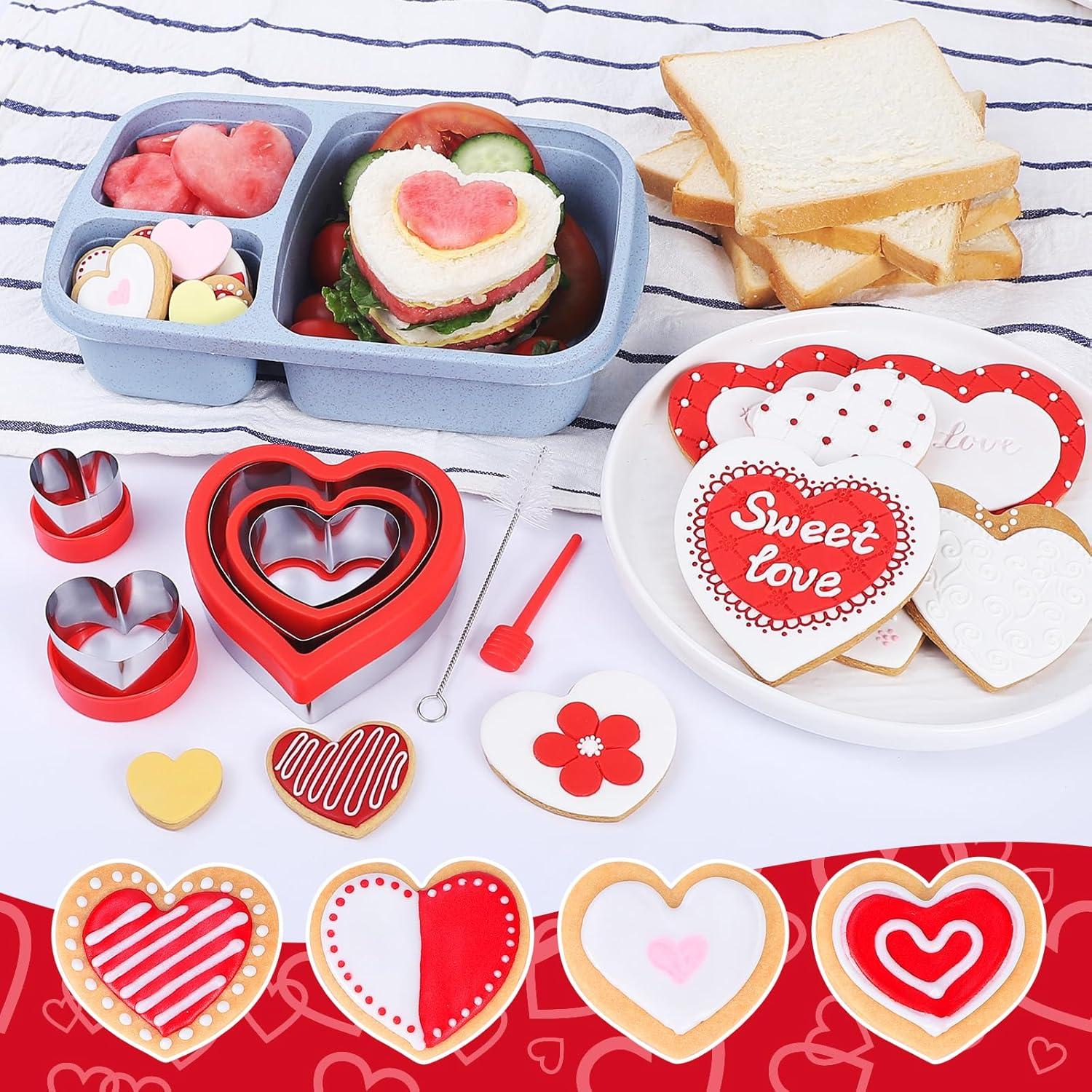 Juego de Cortadores de Galletas Corazón Sykuduerly 8 Pzs