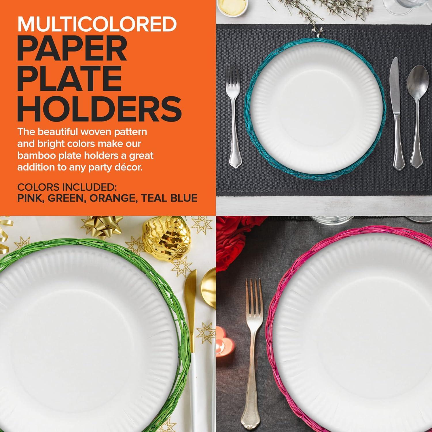 Soportes para Platos de Papel Suministra tu Hogar 10" Multicolores - 4 Unidades