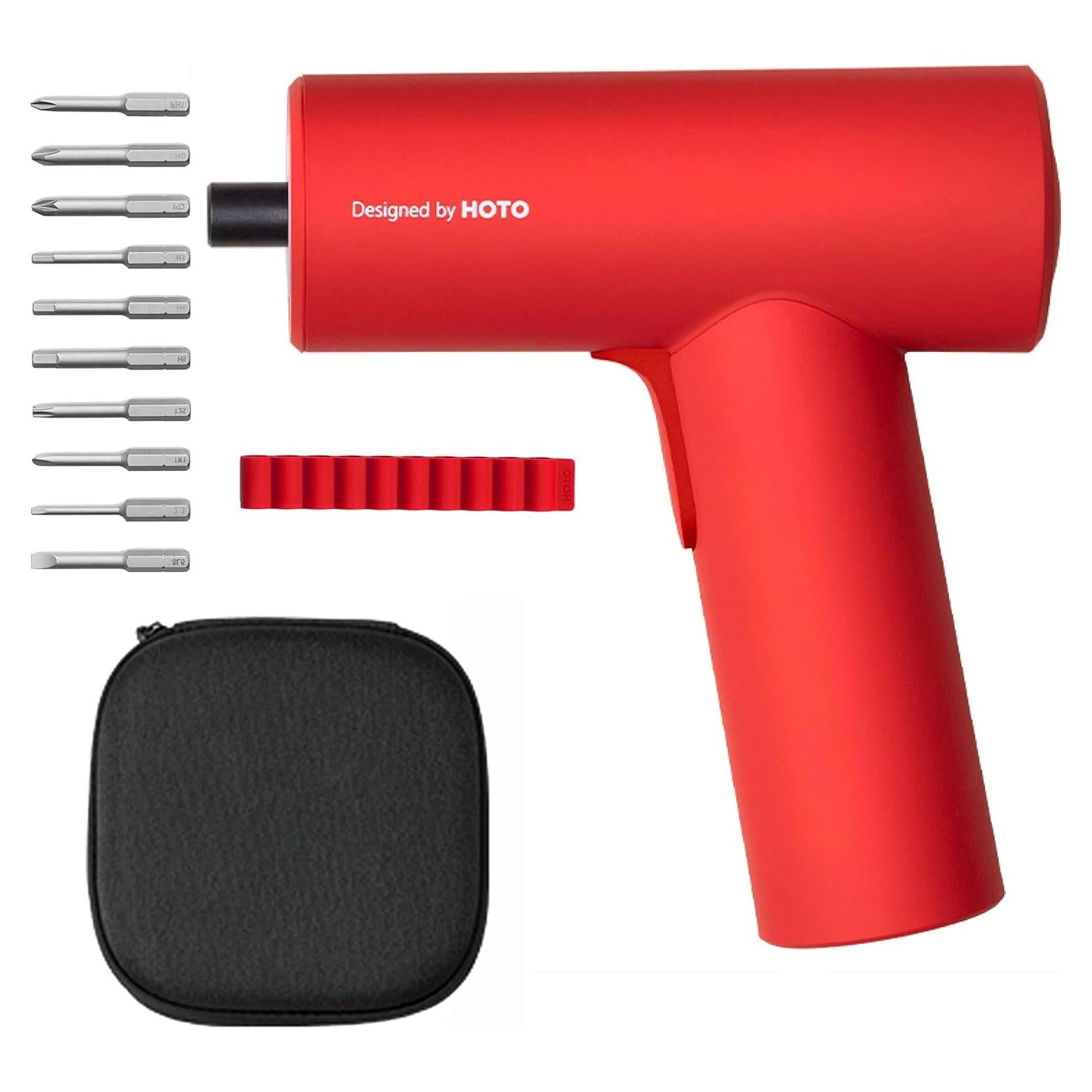 Destornillador Eléctrico HOTO 3.6V Recargable USB-C 5Nm Rojo