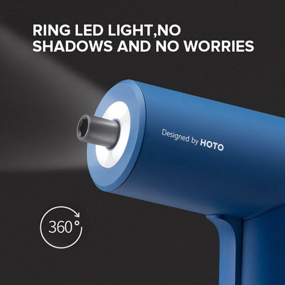 Destornillador Eléctrico HOTO 3.6V Recargable USB-C 5Nm Rojo