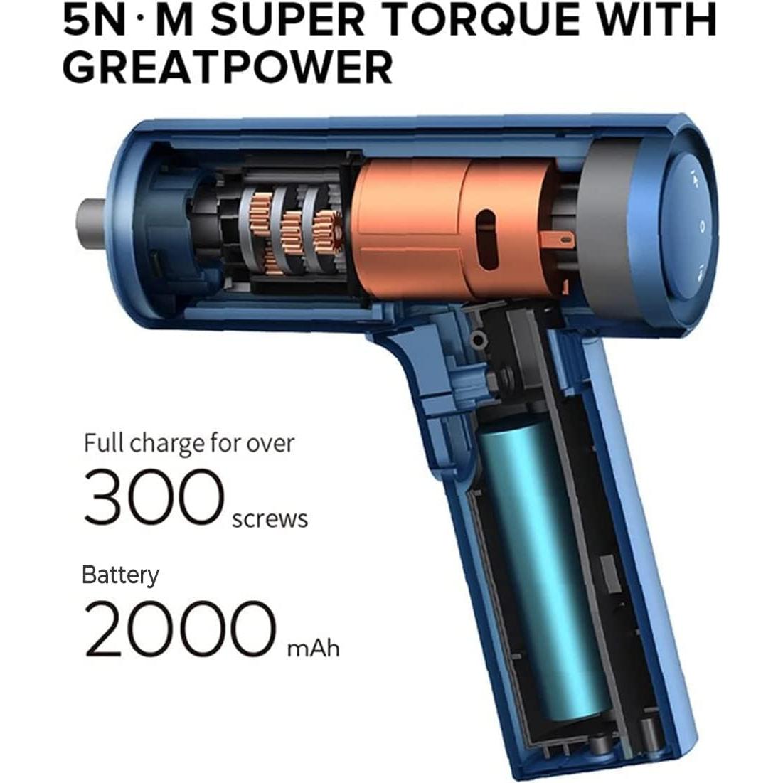 Destornillador Eléctrico HOTO 3.6V Recargable USB-C 5Nm Rojo