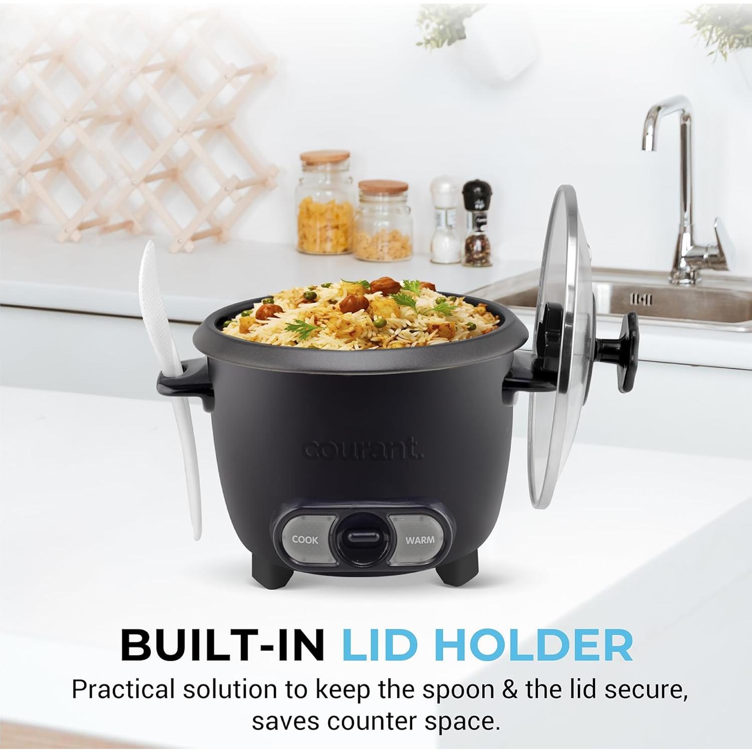 Cocedor de Arroz Courant 6 Tazas Antiadherente Negro