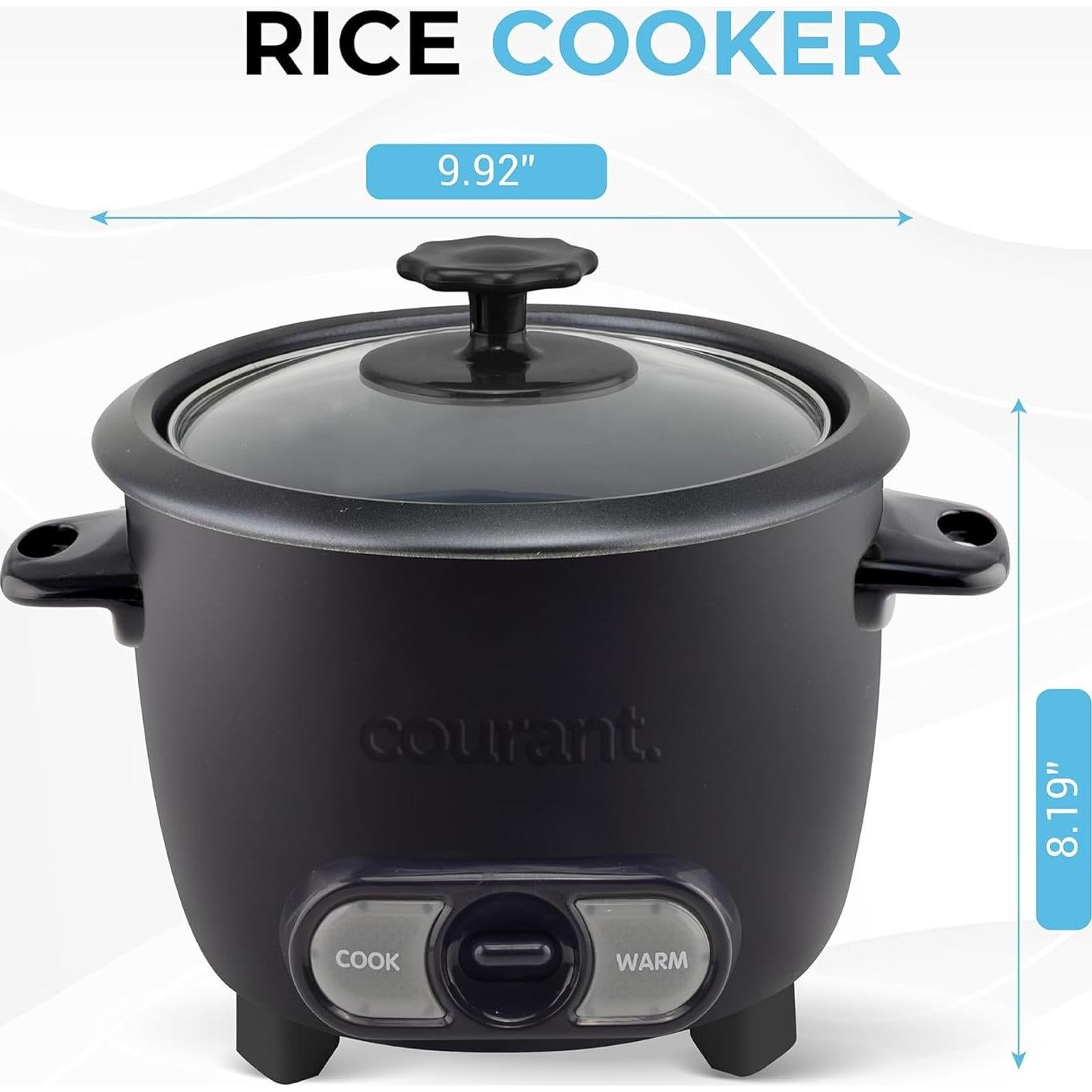 Cocedor de Arroz Courant 6 Tazas Antiadherente Negro