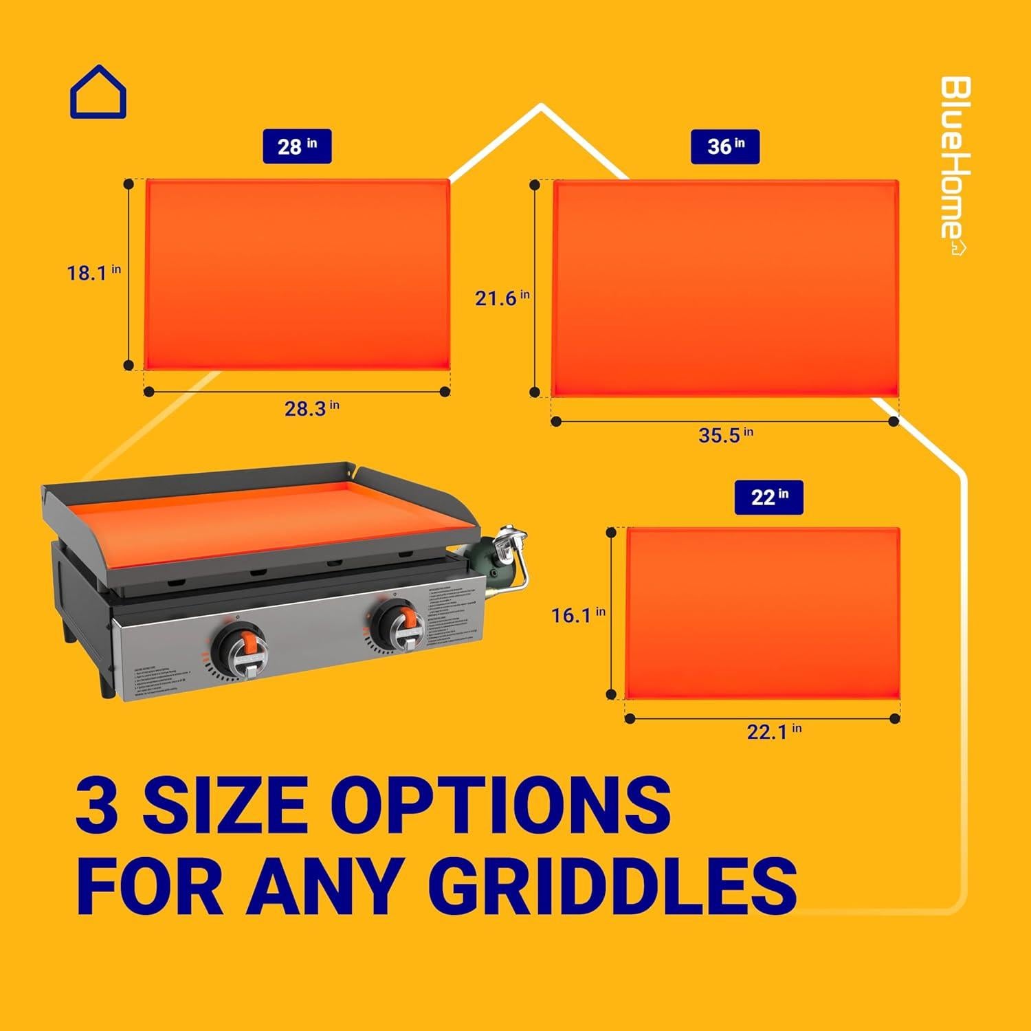 Alfombrilla de Silicona Blackstone 22" Naranja Grado Alimenticio