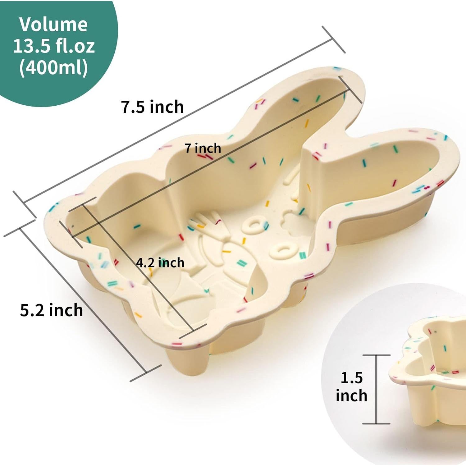 Moldes de Silicona Dootafy Conejo de Pascua Paquete de 2