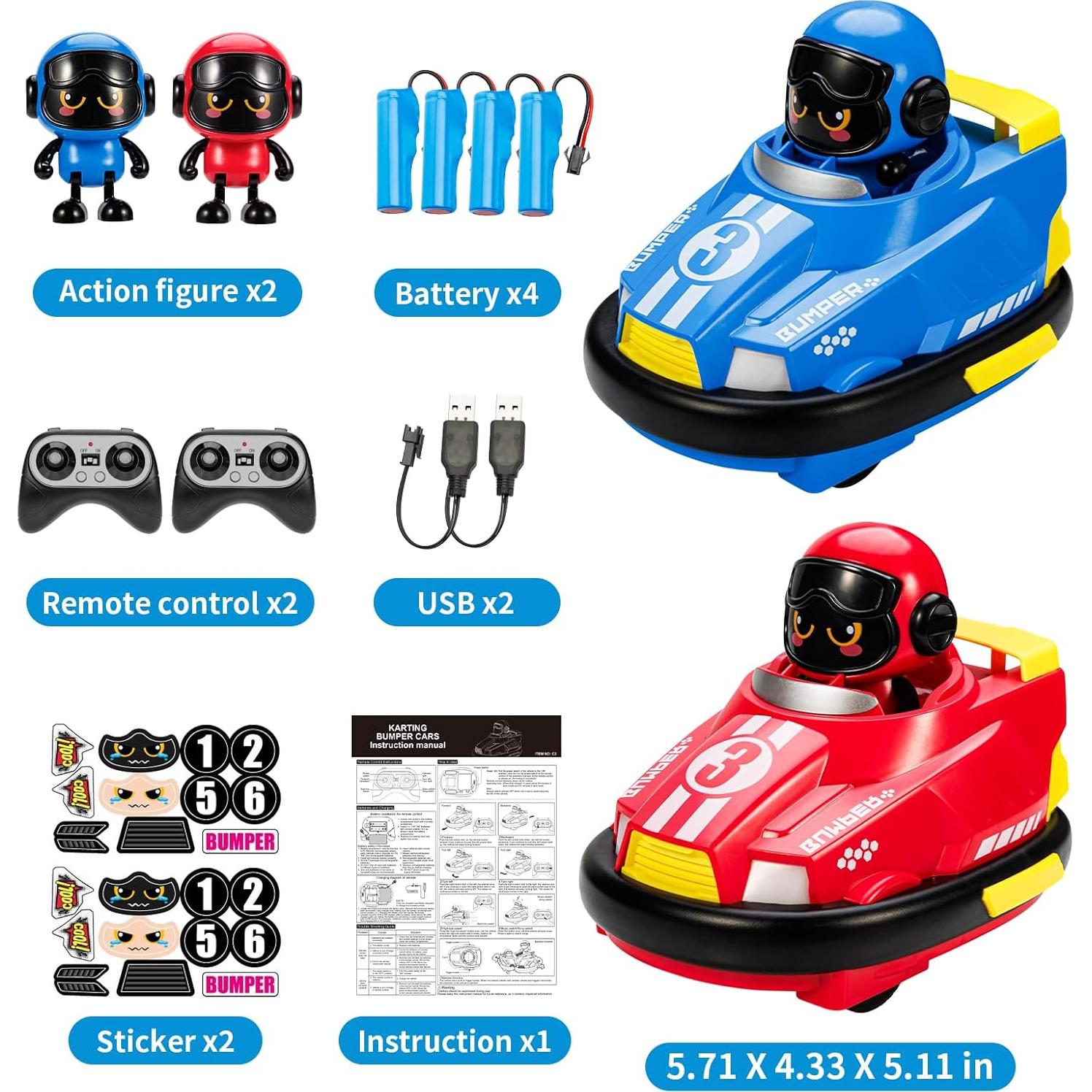 Paquete de 2 Coches RC Bessome para Niños 3-8 Años