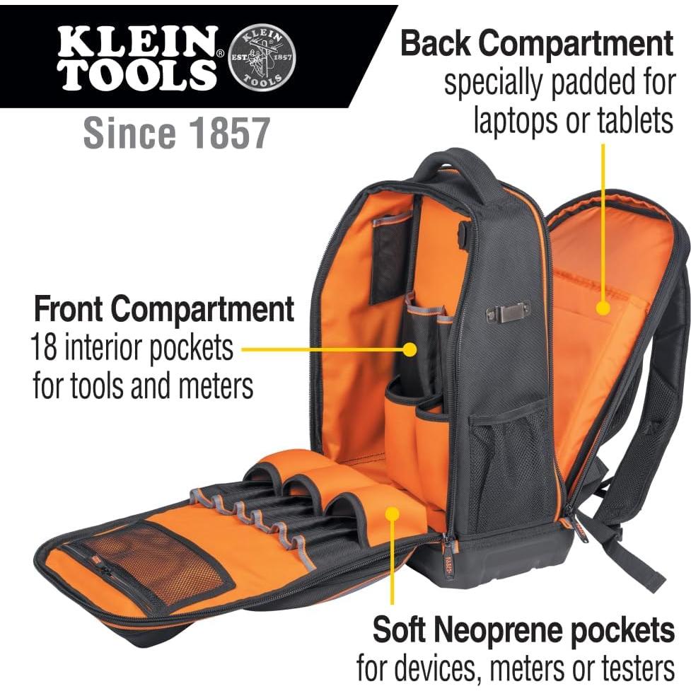 Mochila Klein Tools 62805BPTECH 28 bolsillos para laptop