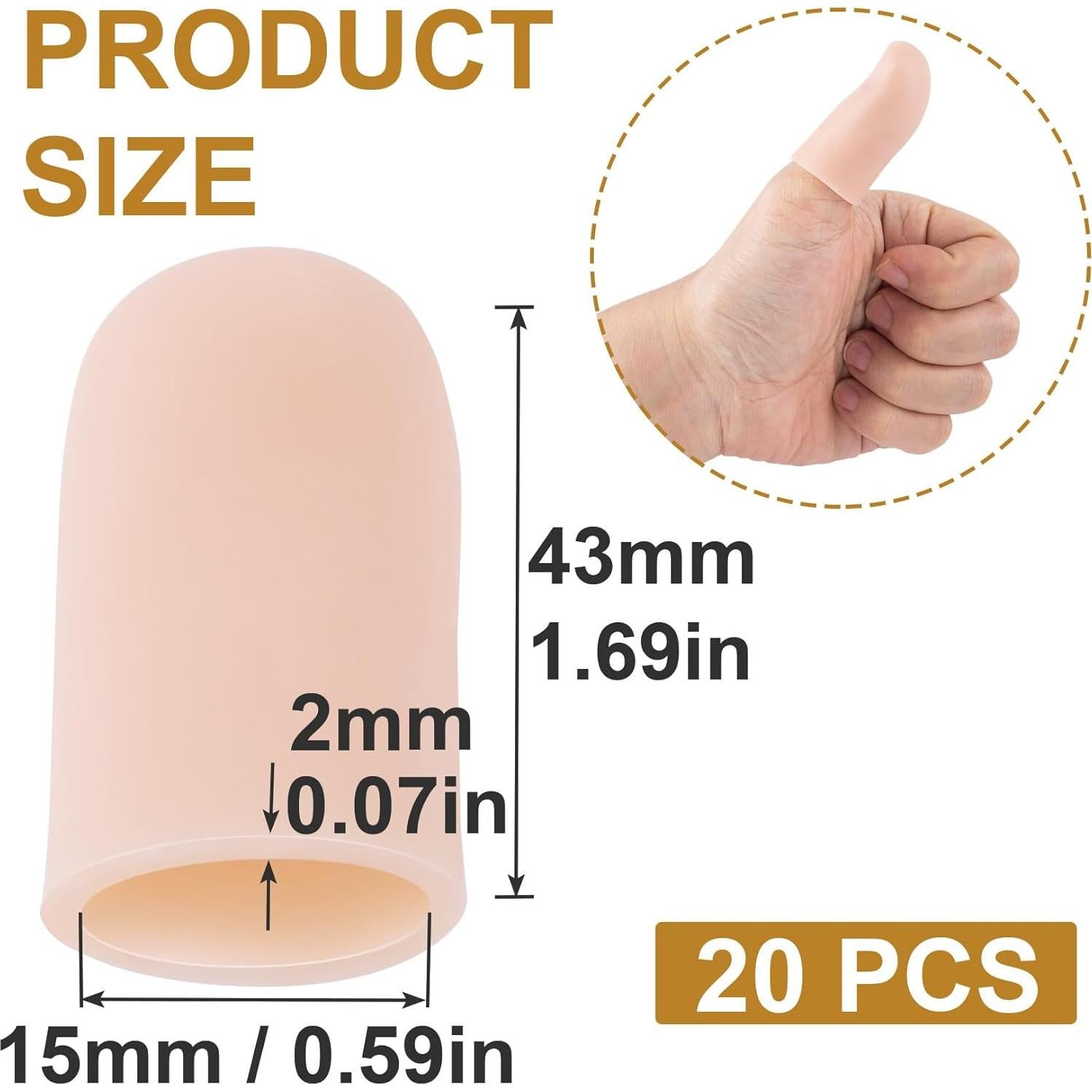 20 Protectores de Dedos de Gel Mxxipp - Silicona Nude