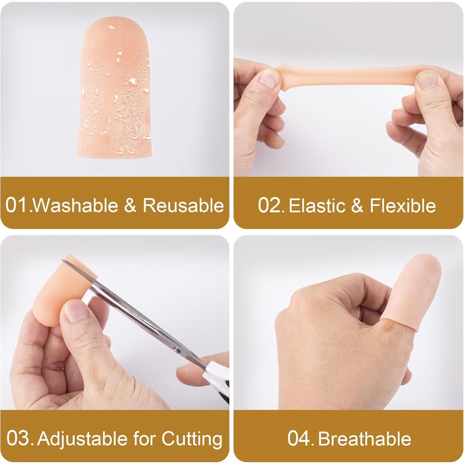 20 Protectores de Dedos de Gel Mxxipp - Silicona Nude