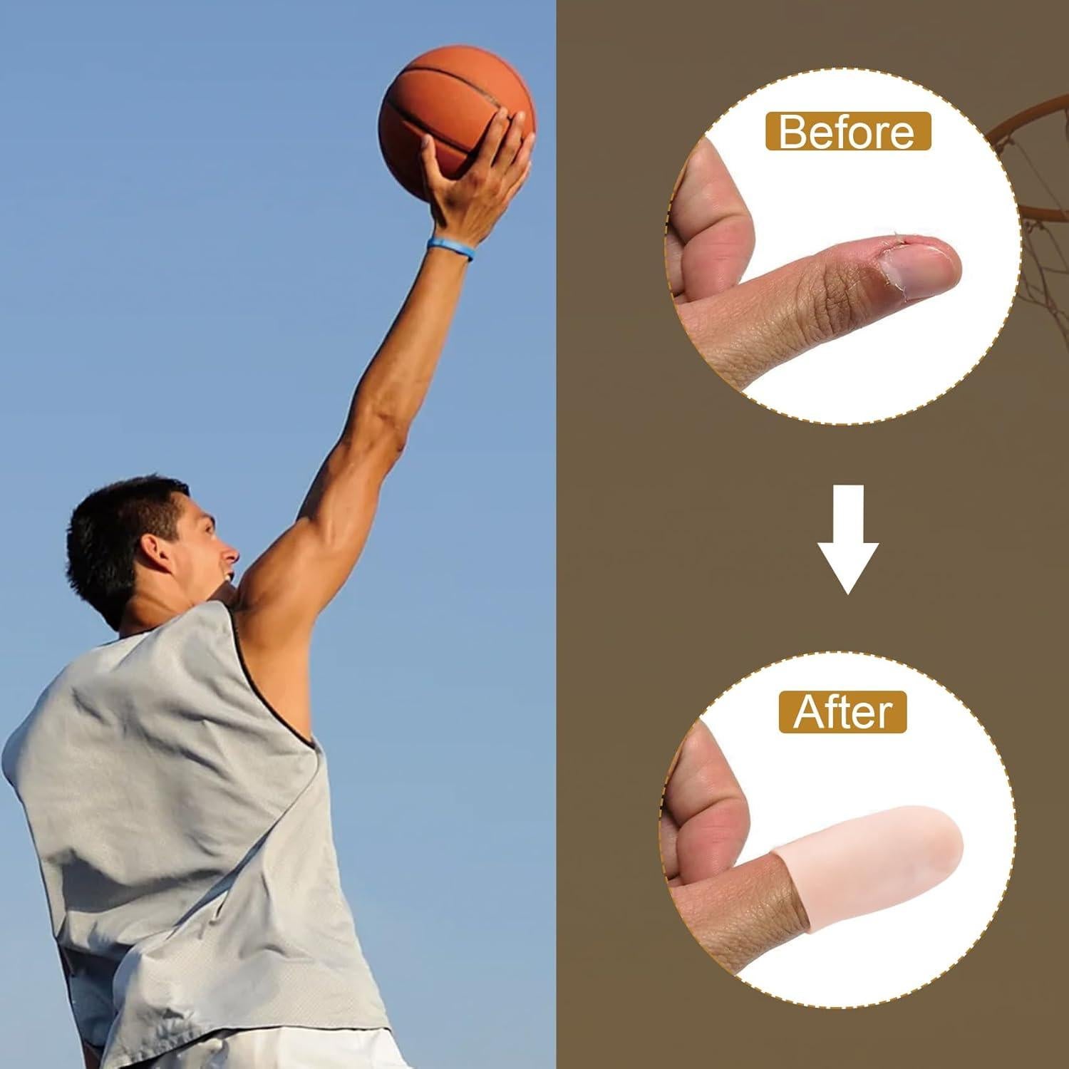 20 Protectores de Dedos de Gel Mxxipp - Silicona Nude