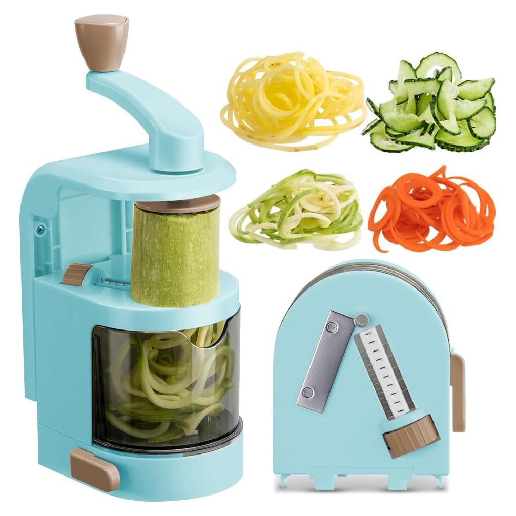 Espiralizador de Verduras Badelite 4 en 1 Manual Azul
