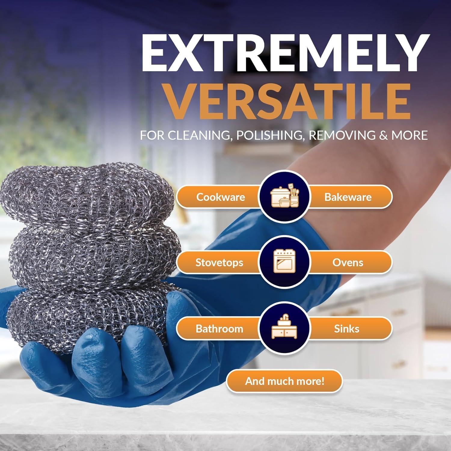 Esponjas de Acero Inoxidable PAMI - Paquete de 4 Almohadillas